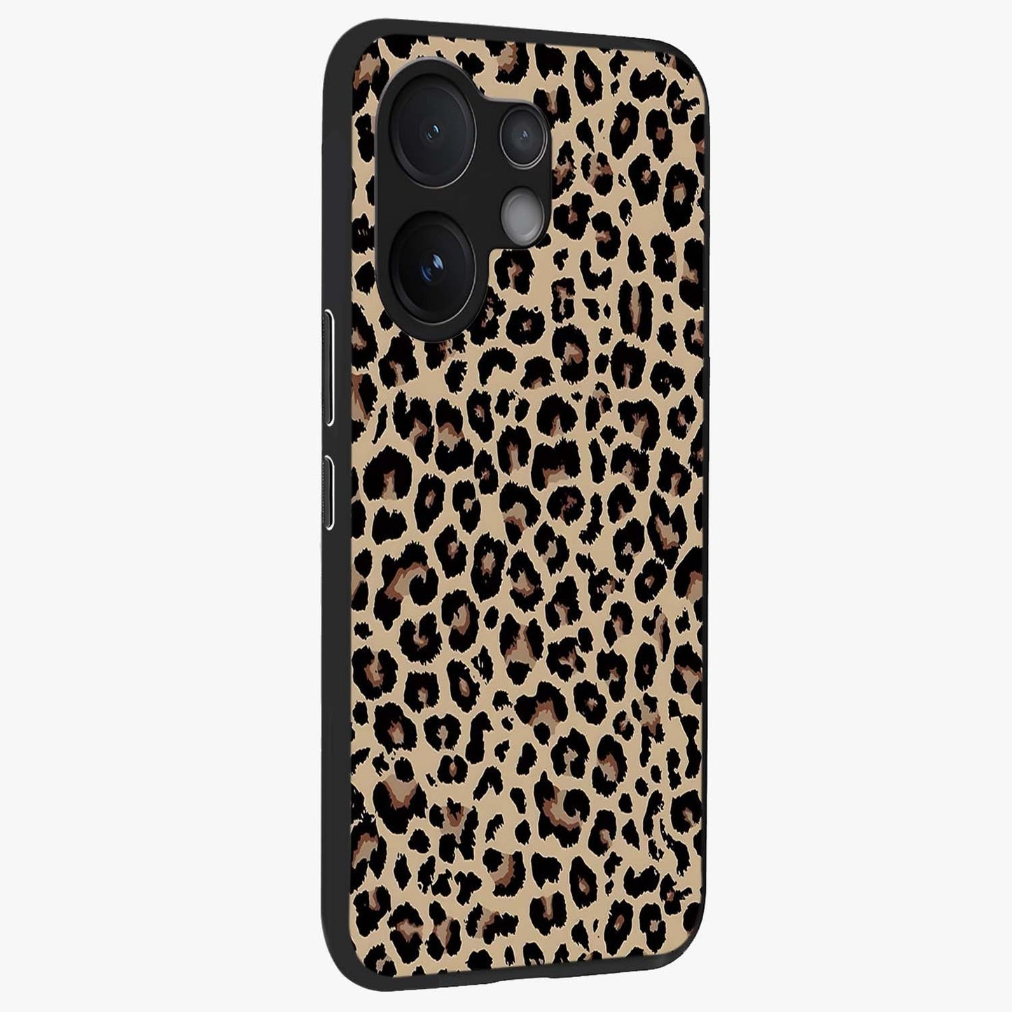 Savage Chic Pattern Glass Case upright view showcasing trendy decorative artwork with edgy fashion theme.