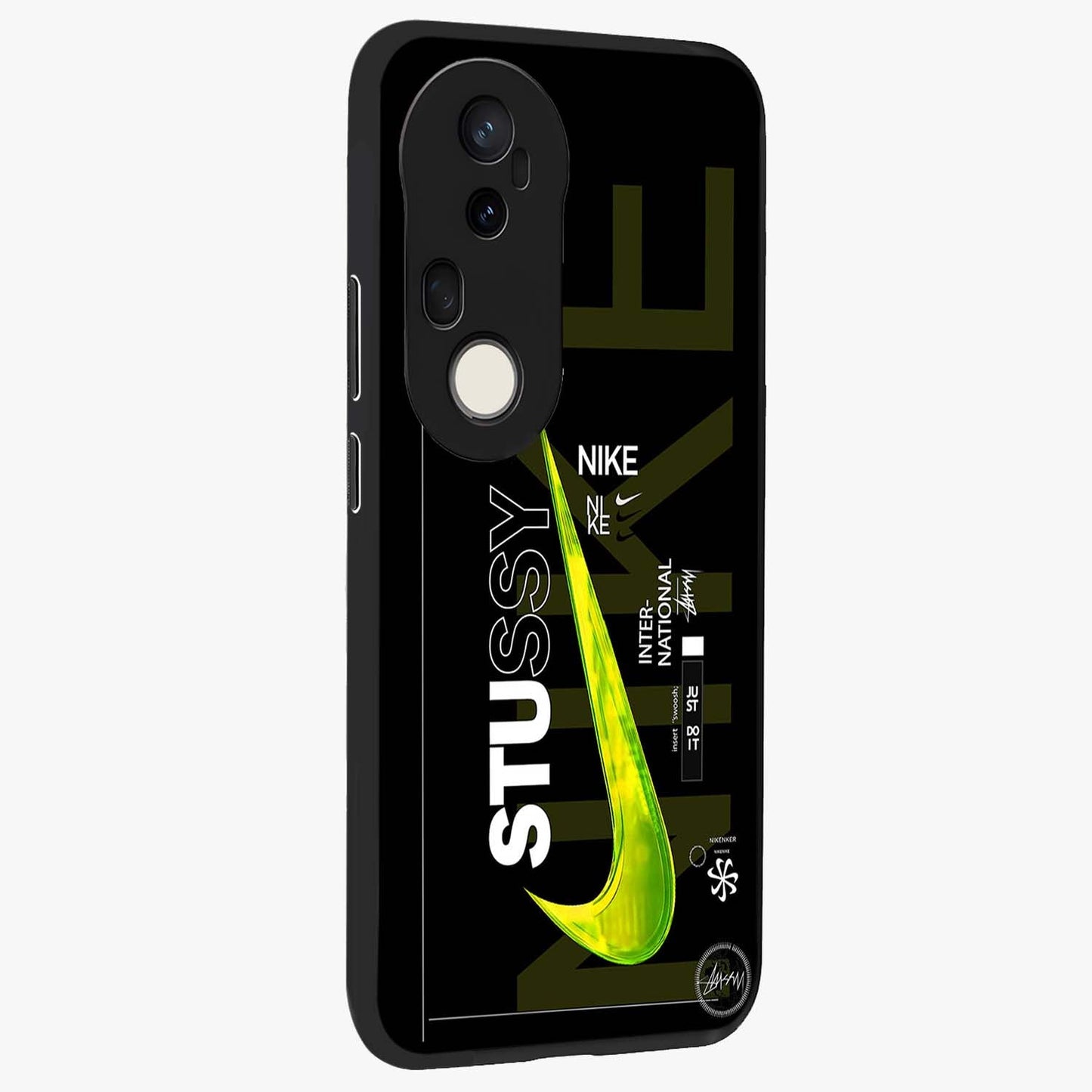Neon Street Edition Glass Case upright view showcasing colorful neon artwork with modern street culture theme.