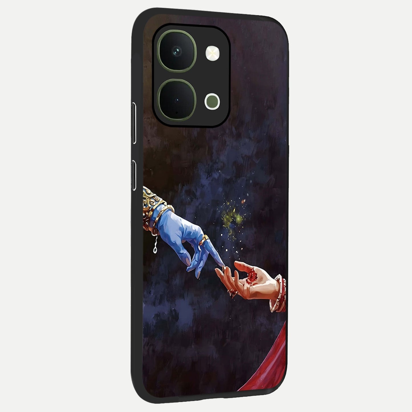 Divine Touch Eternal Glass Case upright view showcasing peaceful spiritual artwork with eternal divine theme.