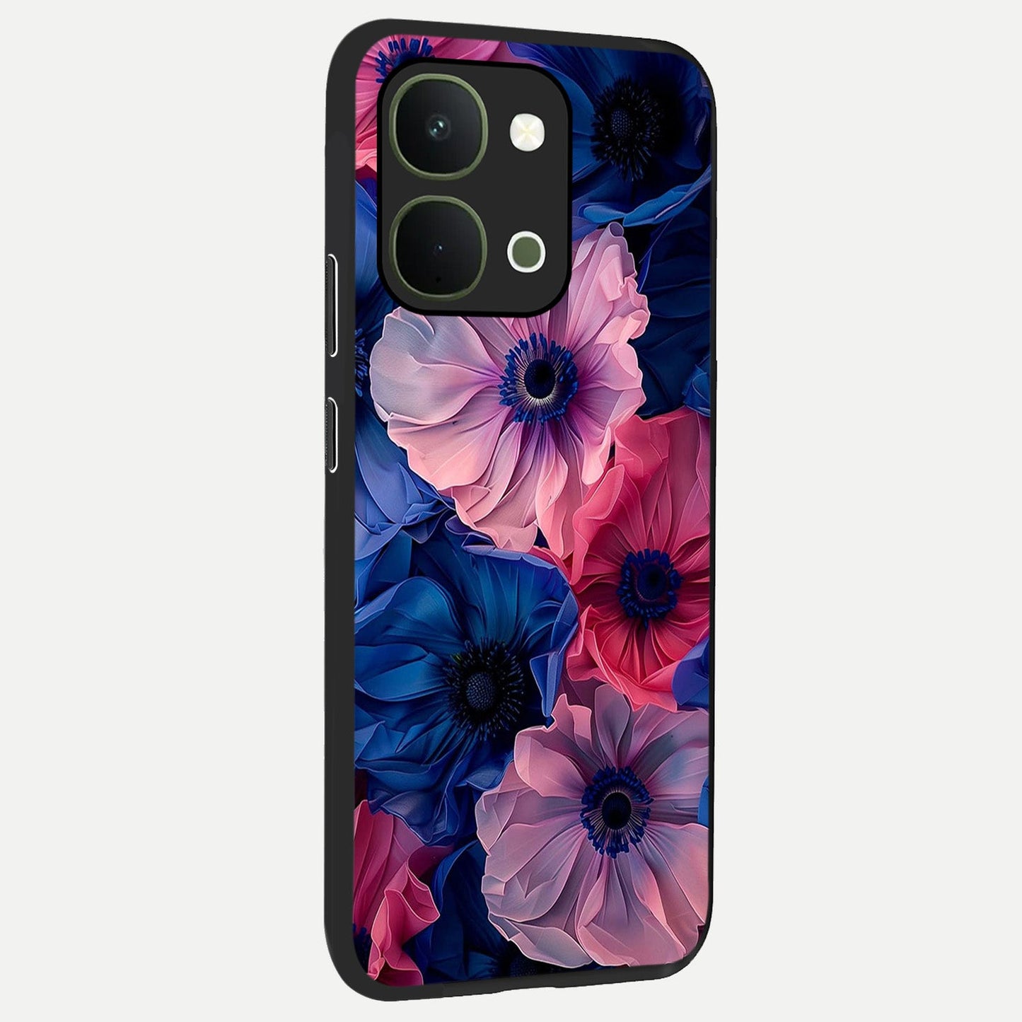 Flower Paper Art Pattern Glass Case upright view showcasing decorative paper floral artwork with creative craft style.