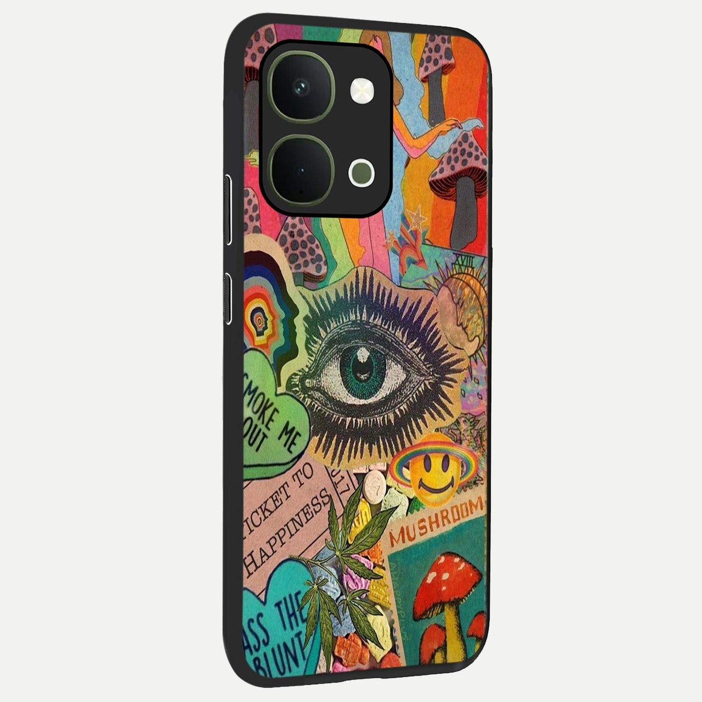 Mystic Eye Wonderland Glass Case upright view showcasing symbolic eye artwork with mysterious fantasy theme.