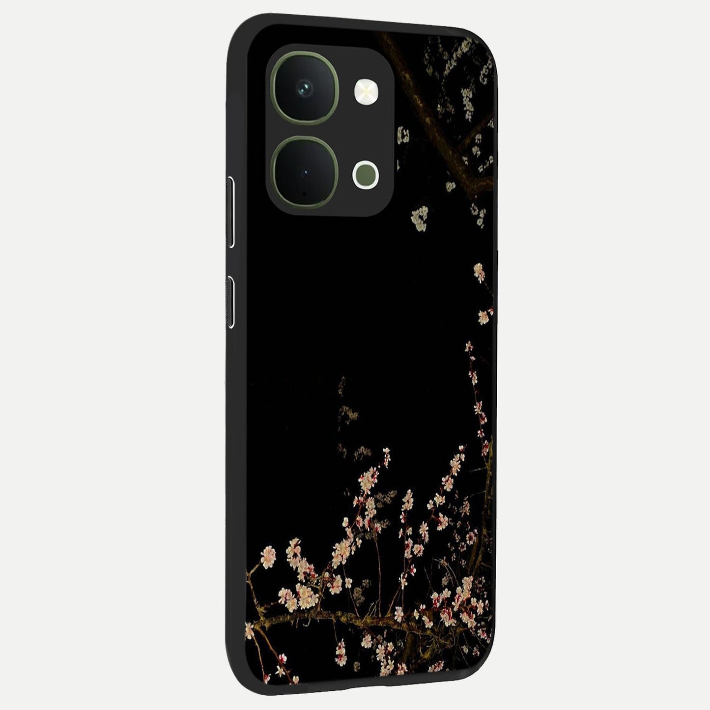 Petal Moon Light With Custom Name Glass Case upright view showcasing elegant floral moon artwork with personalized aesthetic.