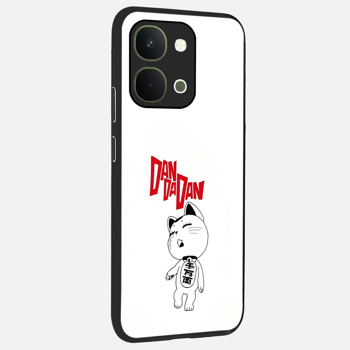Playful Spirit Charm Glass Case upright view showcasing vibrant charm artwork with fun artistic theme.