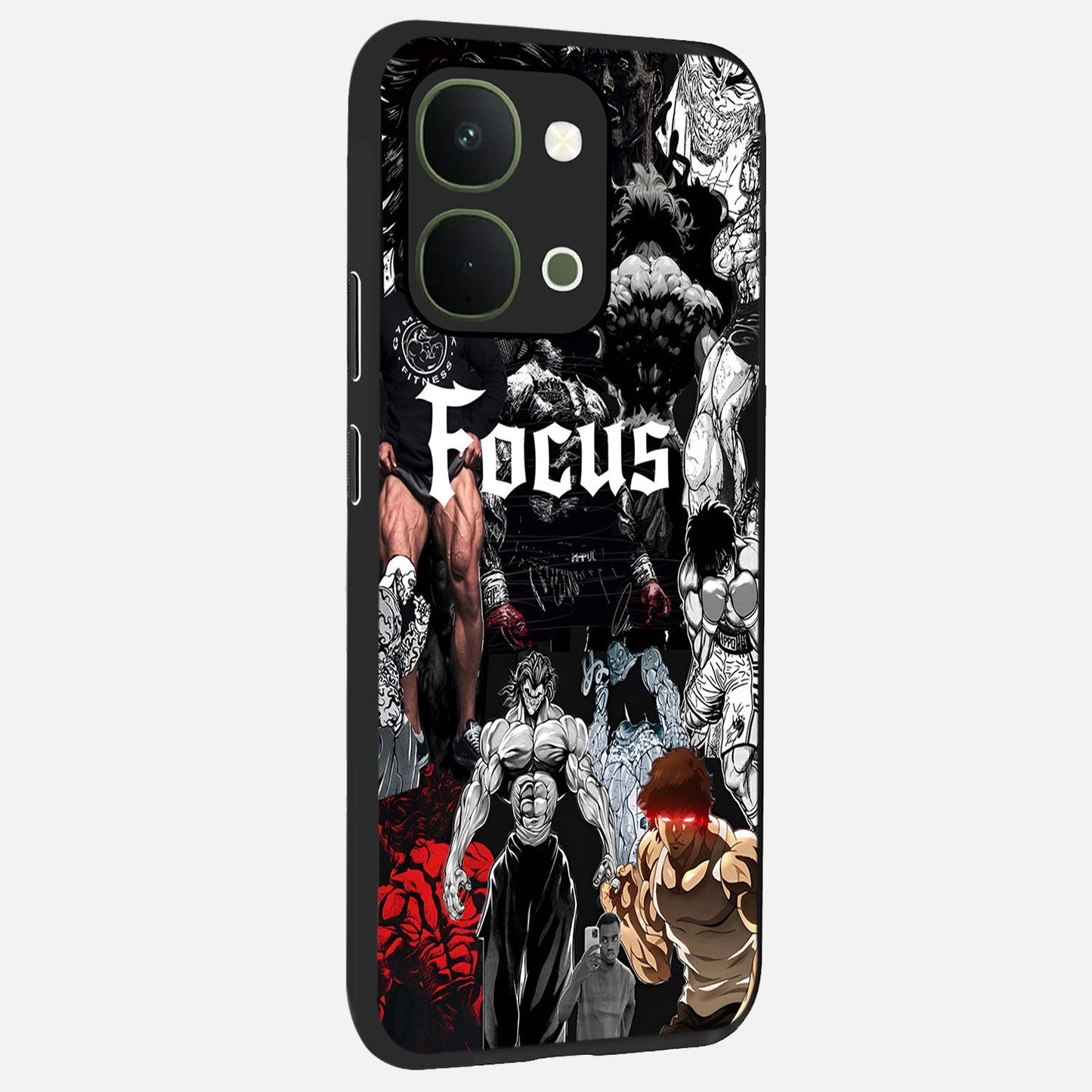 Relentless Power Focus Glass Case upright view showcasing strong inspirational artwork with powerful focus theme.