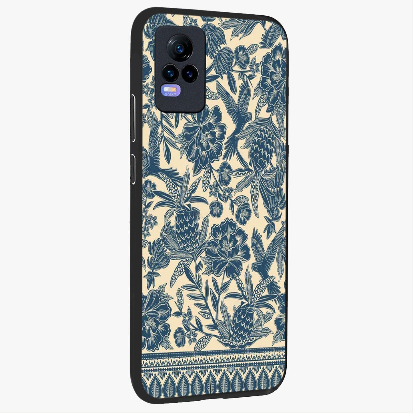 Heirloom Wild Bloom Glass Case upright view showcasing delicate wildflower artwork with timeless floral theme.
