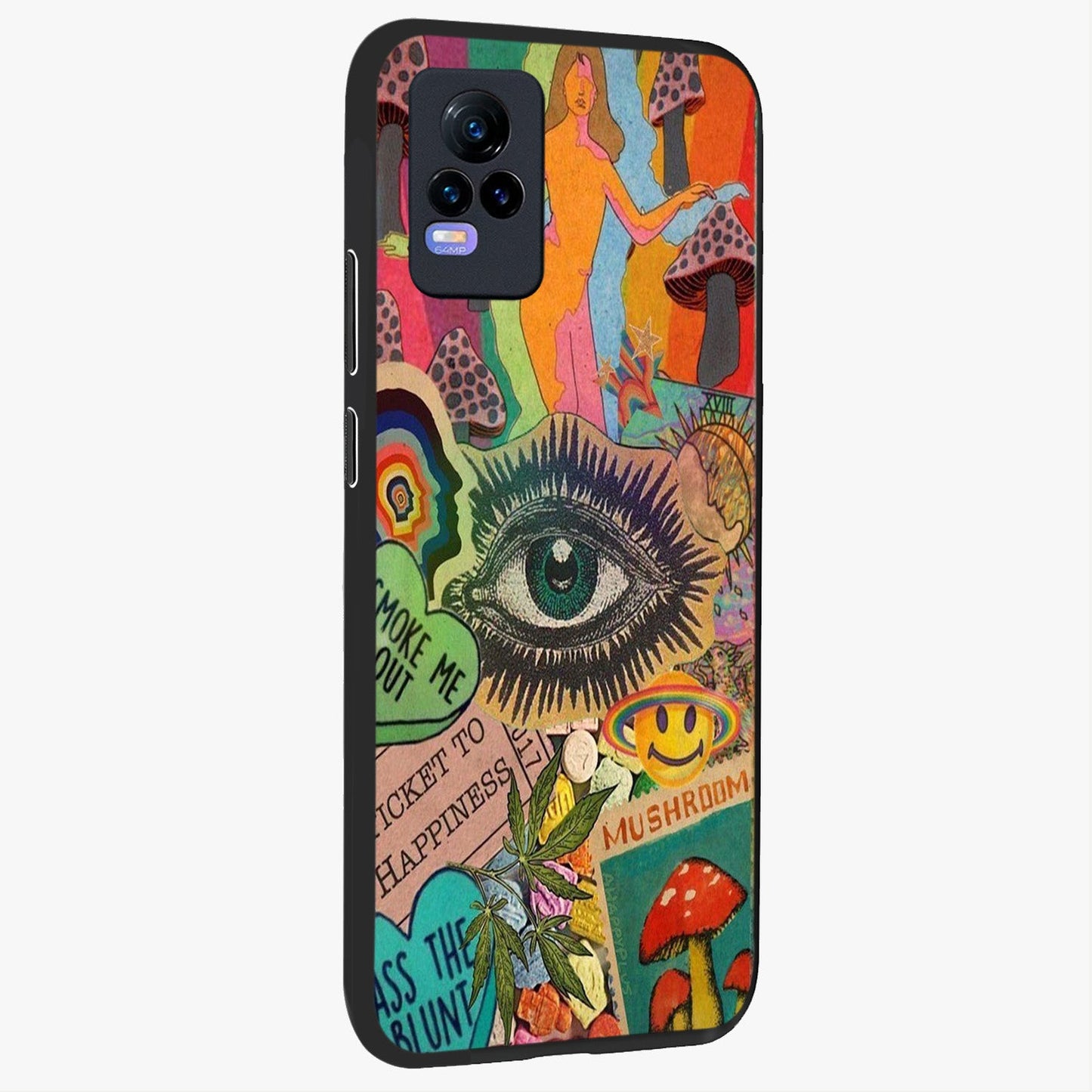 Mystic Eye Wonderland Glass Case upright view showcasing symbolic eye artwork with mysterious fantasy theme.
