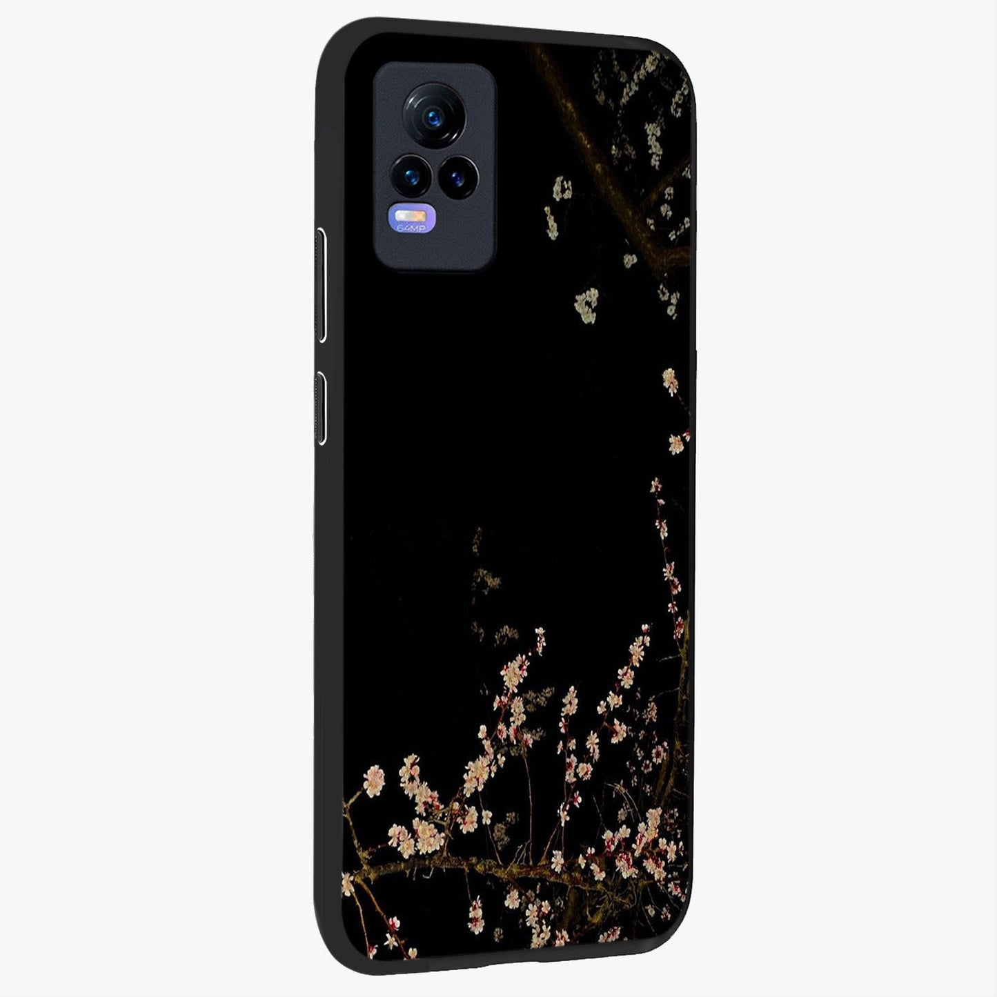 Petal Moon Light With Custom Name Glass Case upright view showcasing elegant floral moon artwork with personalized aesthetic.