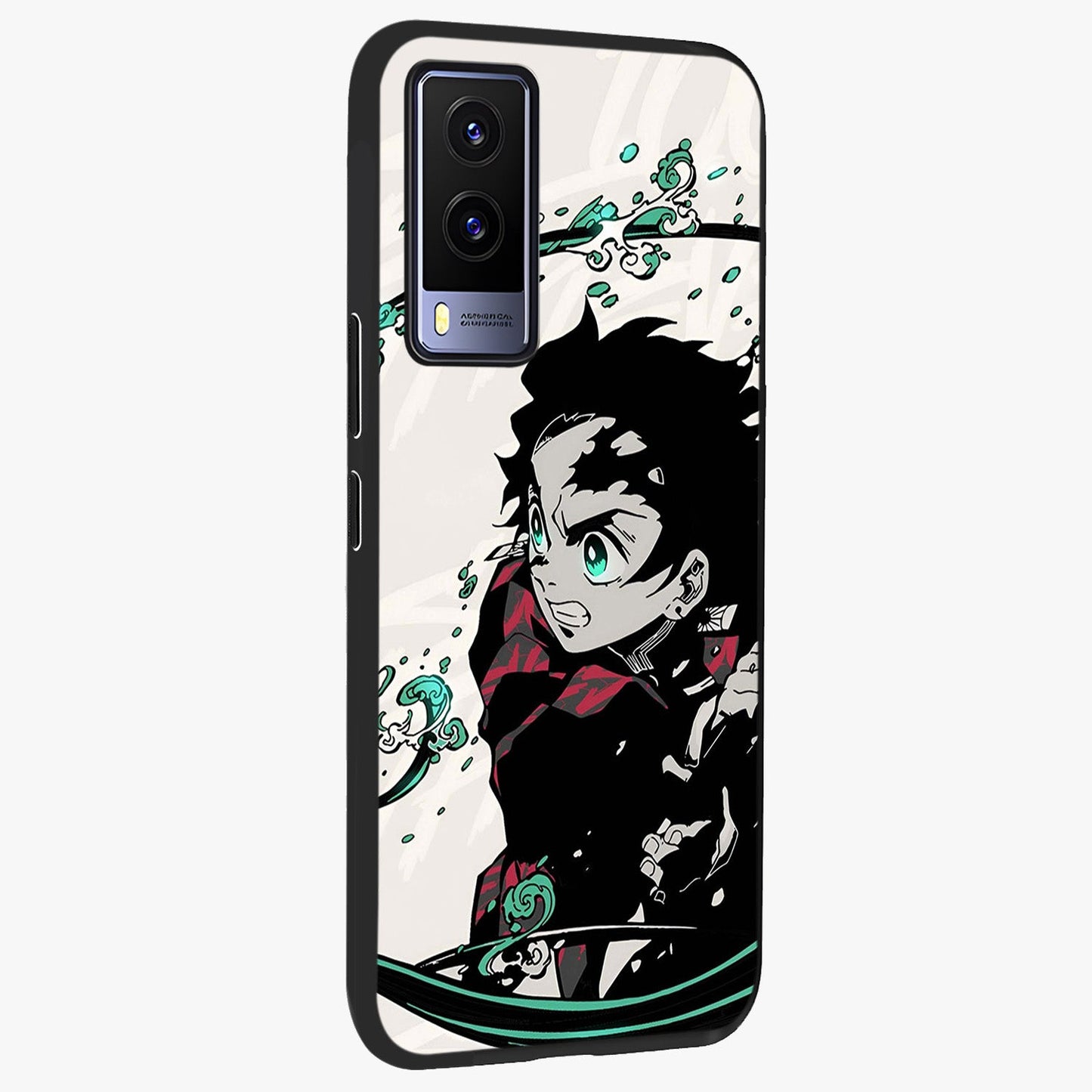 Demon Slayer Glass Case upright view showcasing powerful anime artwork with intense warrior theme.