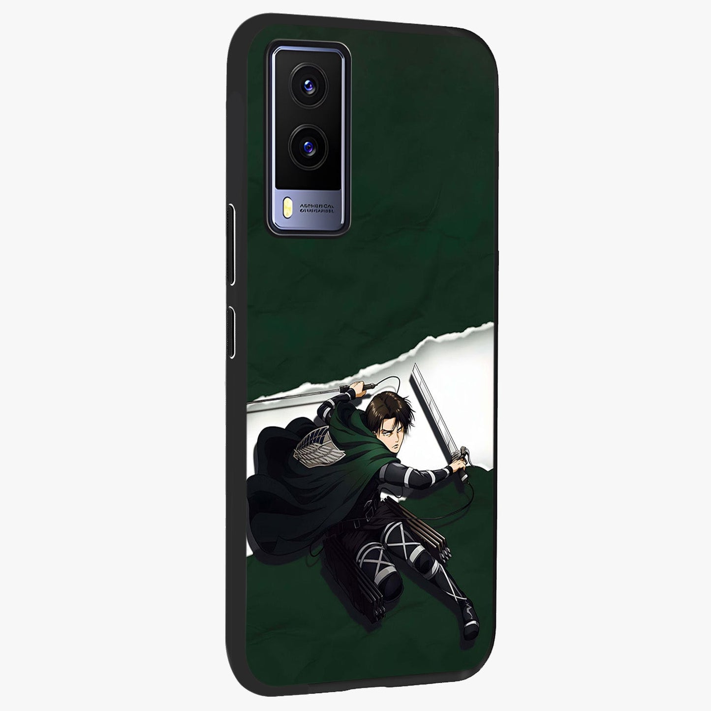 Emerald War Vanguard Glass Case upright view showcasing dramatic warrior artwork with bold fantasy theme.