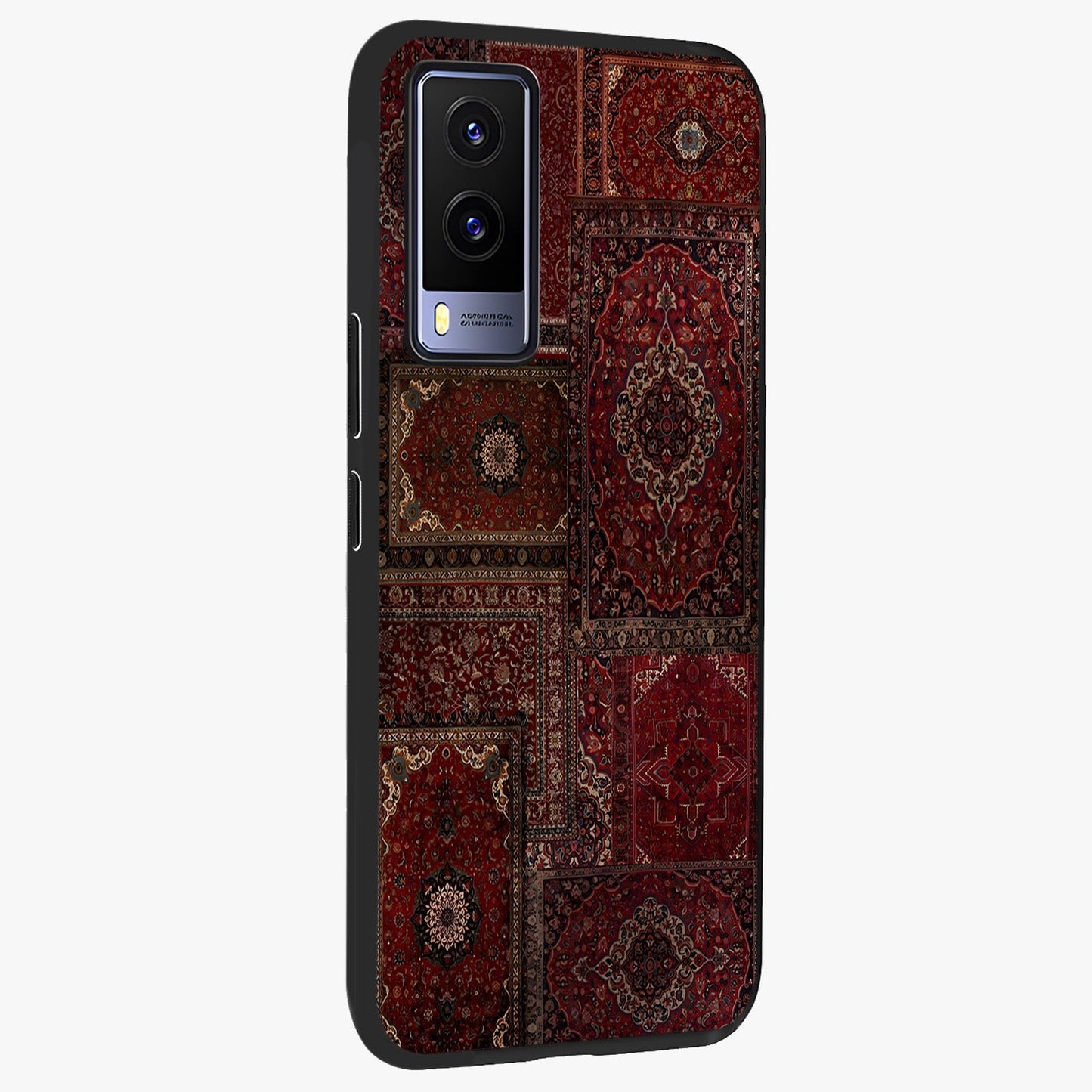 Persian Velvet Tale Glass Case upright view showcasing elegant Persian artwork with classic heritage theme.