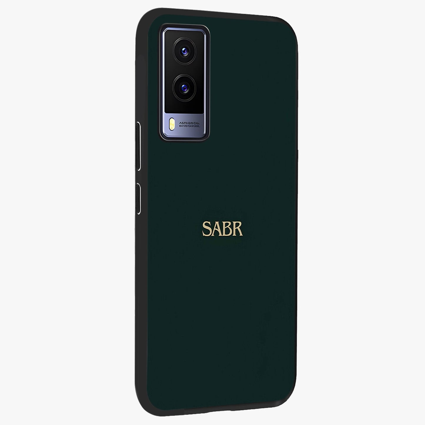 Sabr Minimal Patience Glass Case upright view showcasing calm minimalist artwork with motivational patience theme.