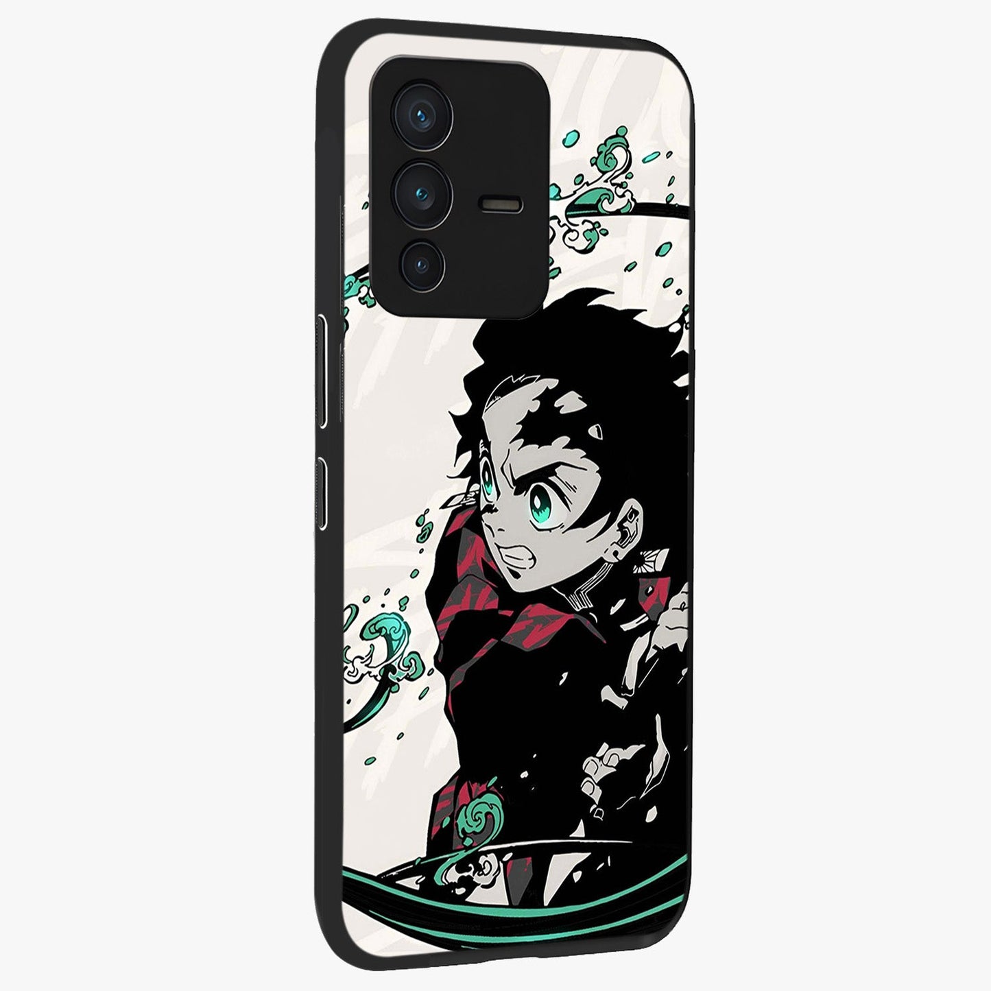 Demon Slayer Glass Case upright view showcasing powerful anime artwork with intense warrior theme.