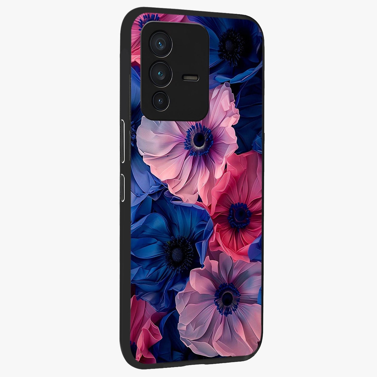 Flower Paper Art Pattern Glass Case upright view showcasing decorative paper floral artwork with creative craft style.
