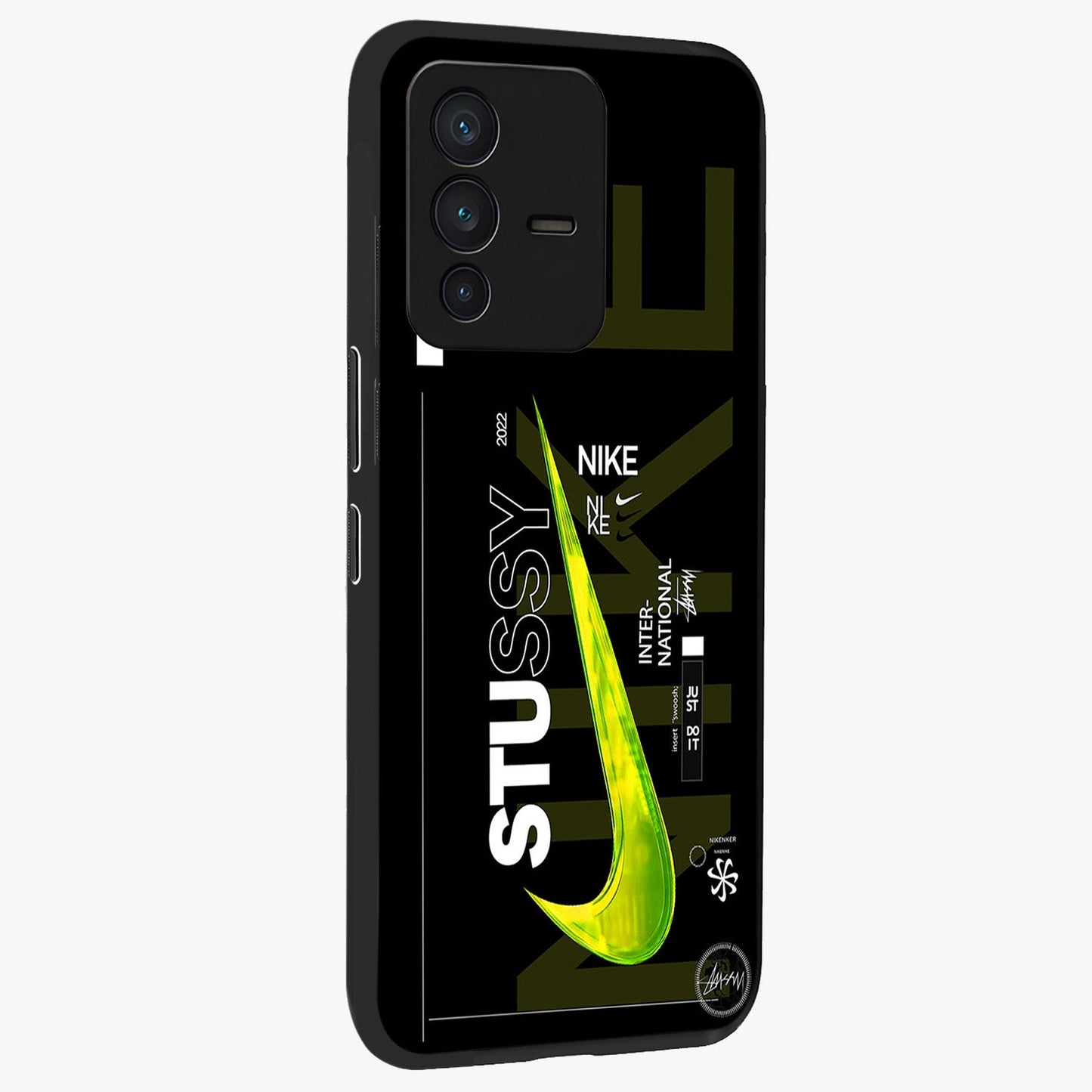 Neon Street Edition Glass Case upright view showcasing colorful neon artwork with modern street culture theme.