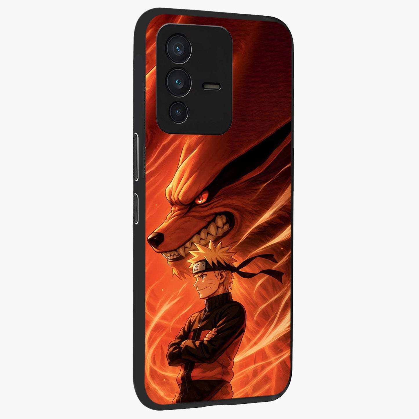Nine Tails Legacy Glass Case upright view showcasing dramatic nine-tails artwork with intense anime themed design.