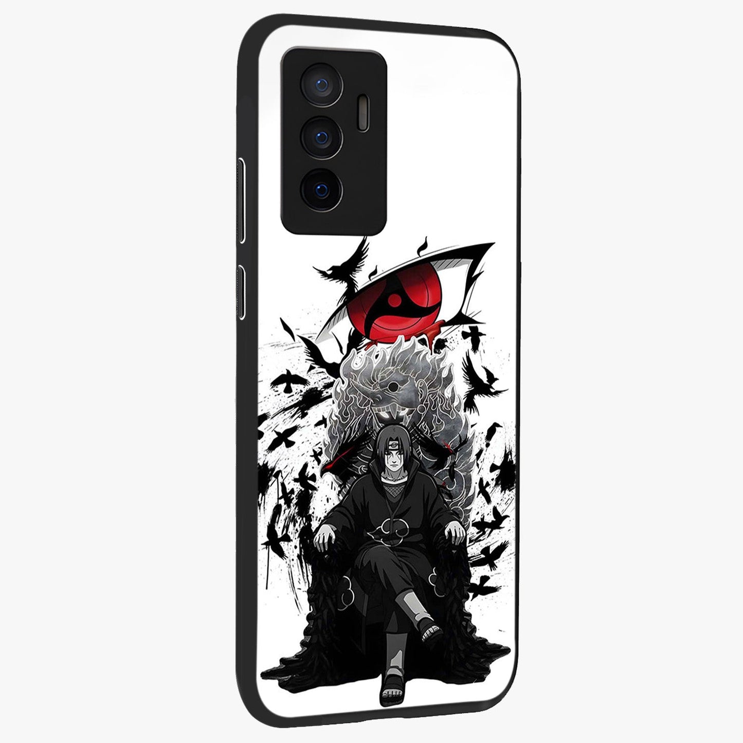 Uchiha Shadow Throne Glass Case upright view showcasing magical underwater galaxy artwork with vibrant cosmic theme.