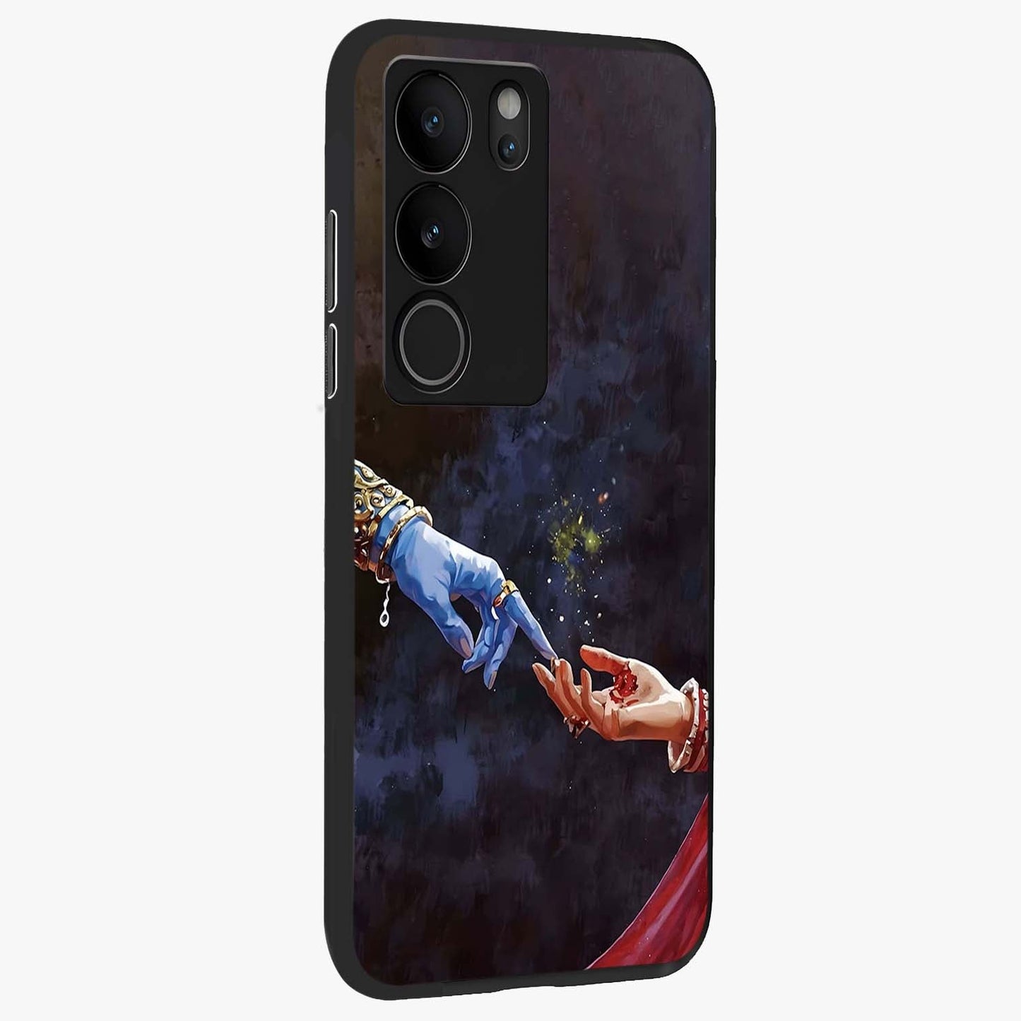 Divine Touch Eternal Glass Case upright view showcasing peaceful spiritual artwork with eternal divine theme.