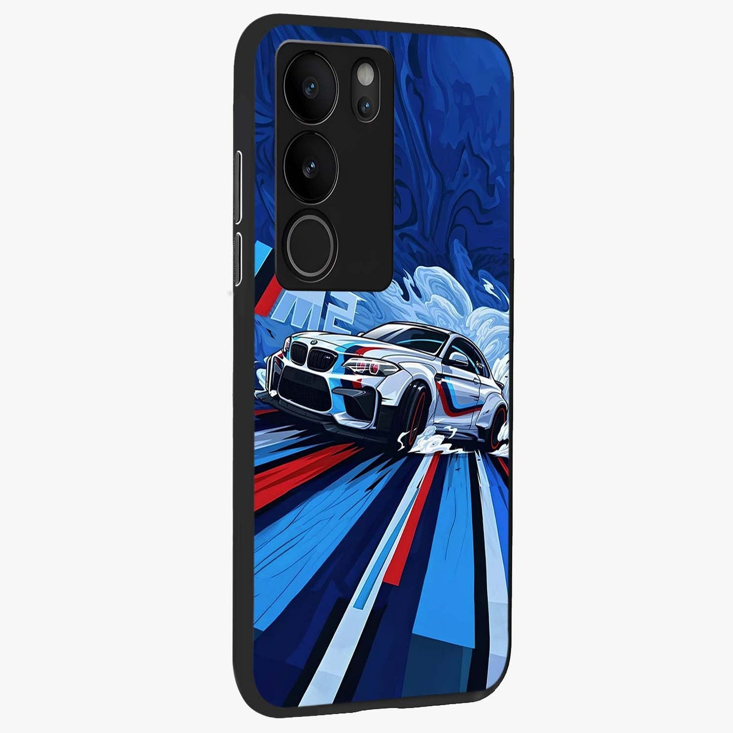 Drift Power Rush Glass Case upright view showcasing high speed racing artwork with bold automotive theme.