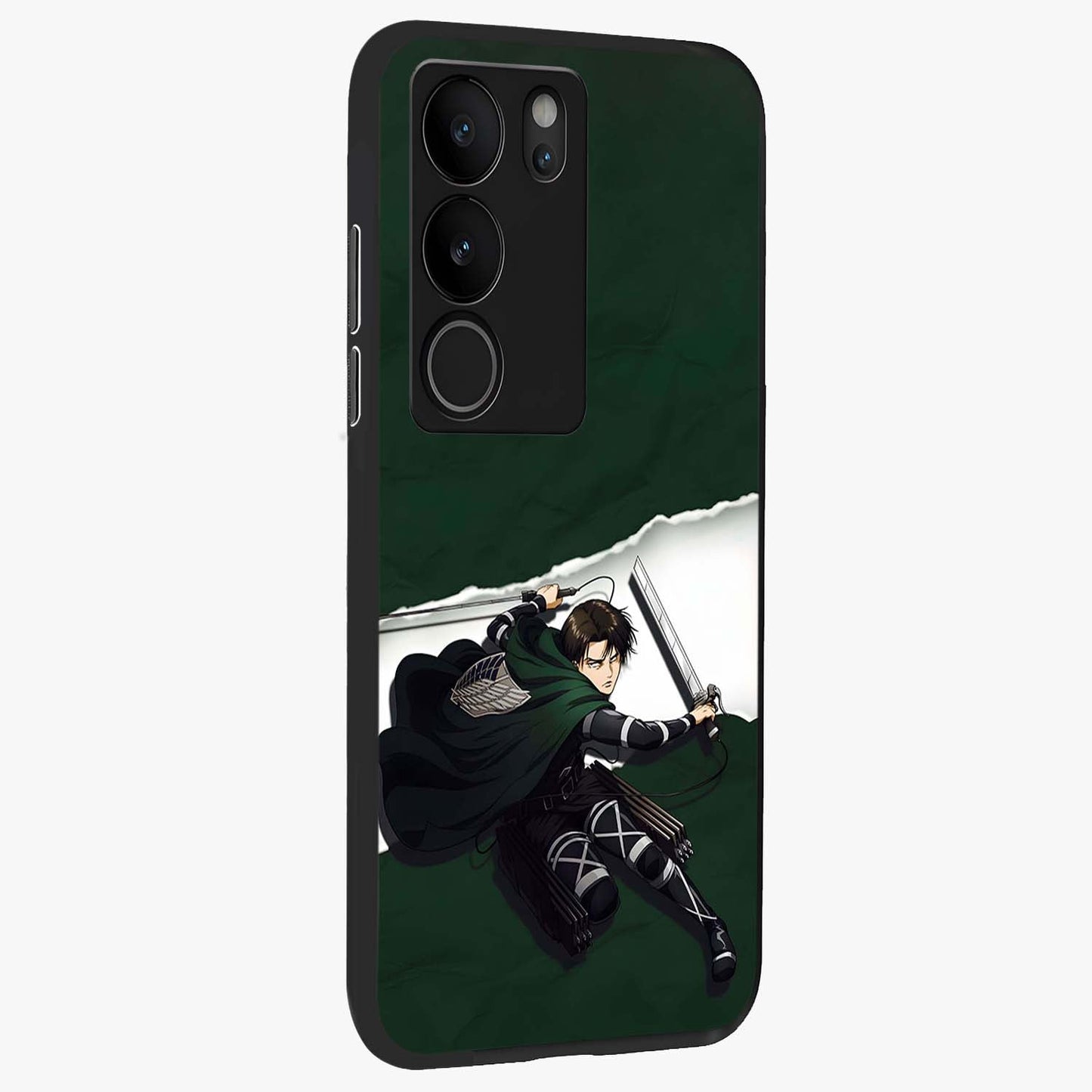 Emerald War Vanguard Glass Case upright view showcasing dramatic warrior artwork with bold fantasy theme.
