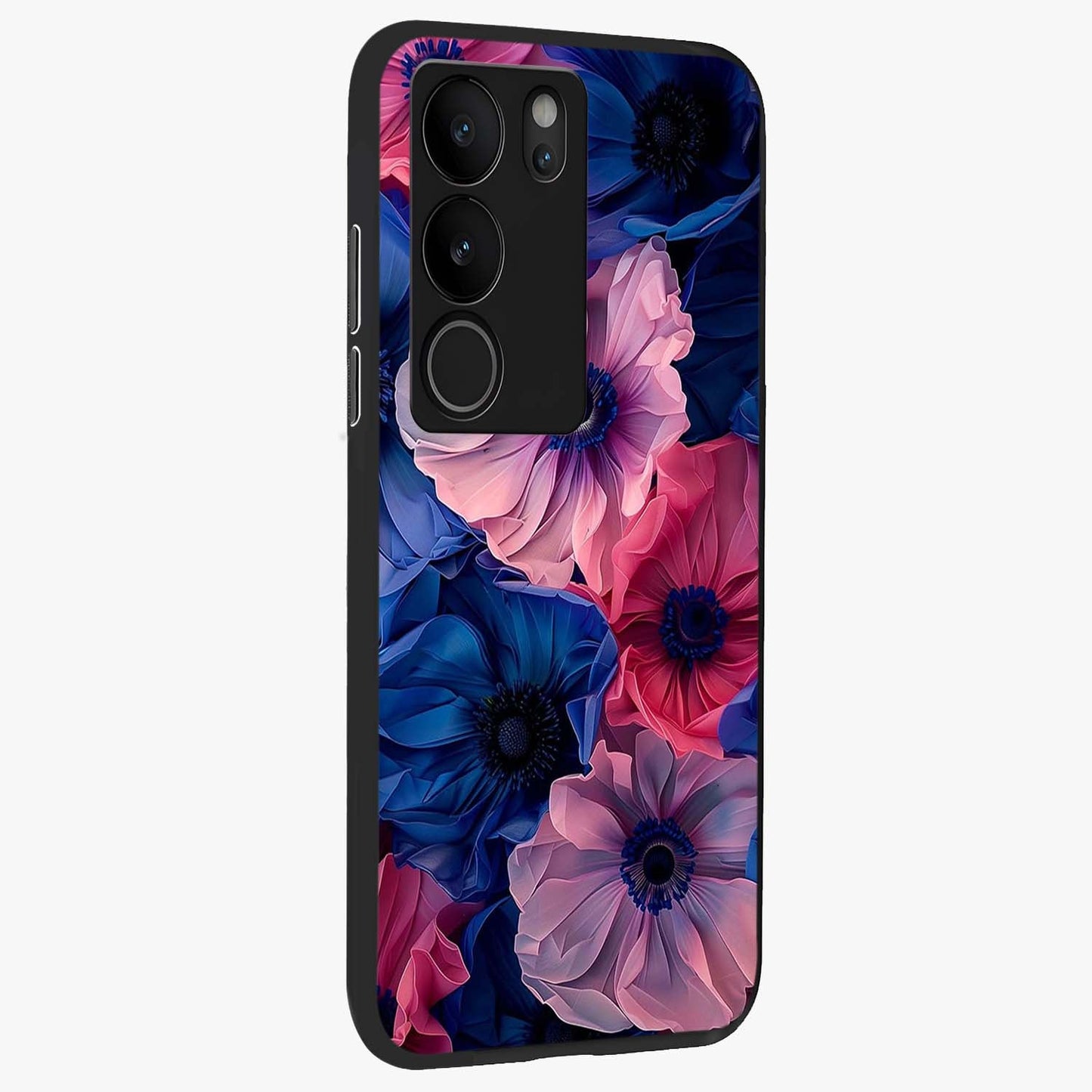Flower Paper Art Pattern Glass Case upright view showcasing decorative paper floral artwork with creative craft style.