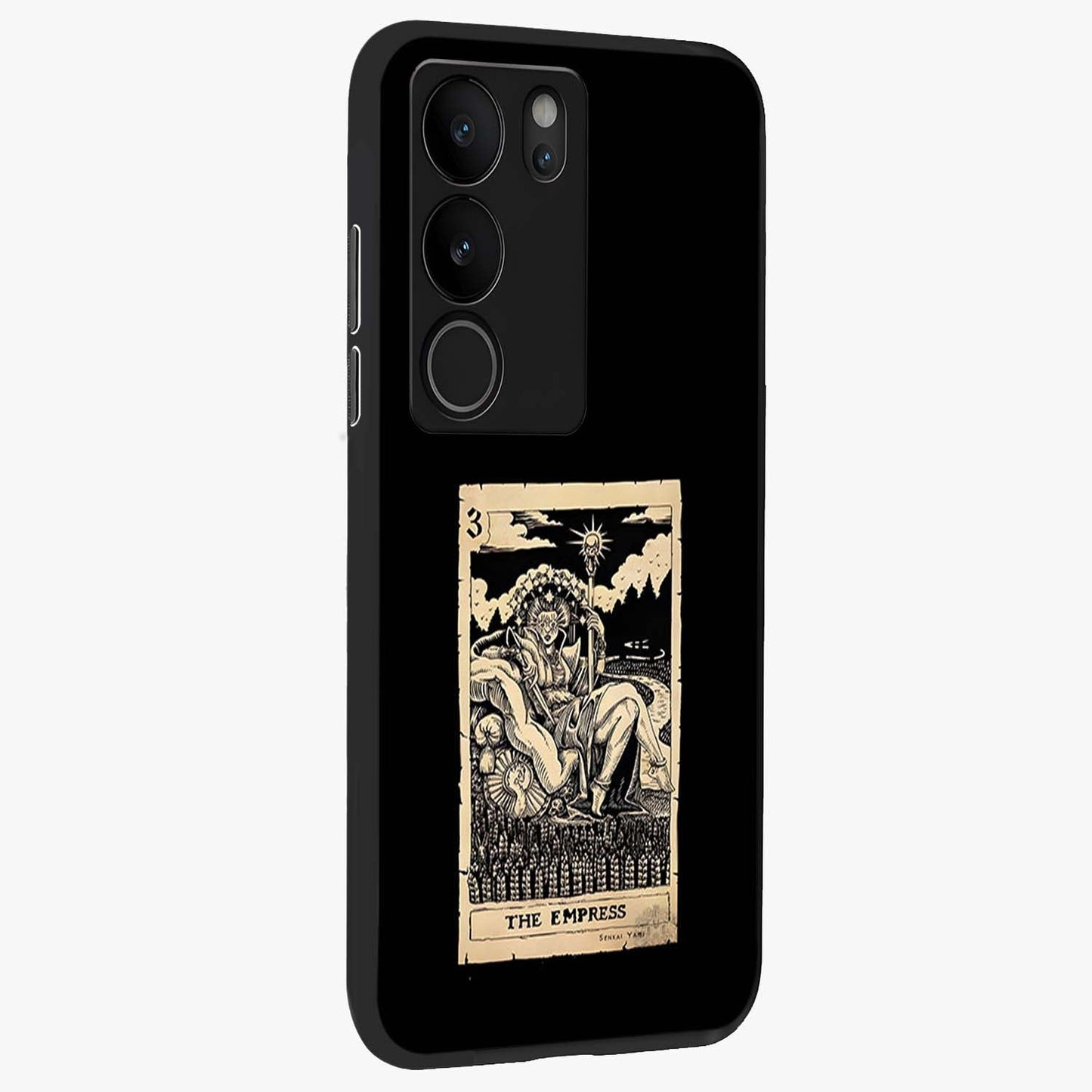 The Empress Glass Case upright view showcasing powerful empress themed artwork with luxurious artistic theme.