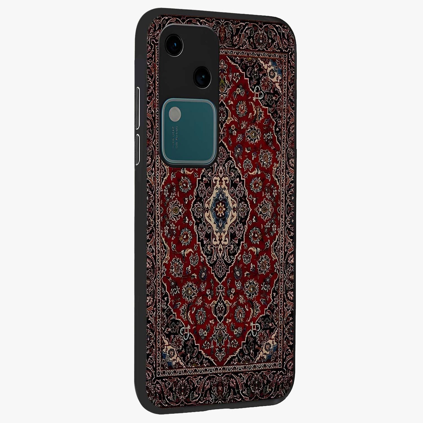 Heritage Carpet Royale Glass Case upright view showcasing detailed ornamental artwork with luxurious traditional theme.