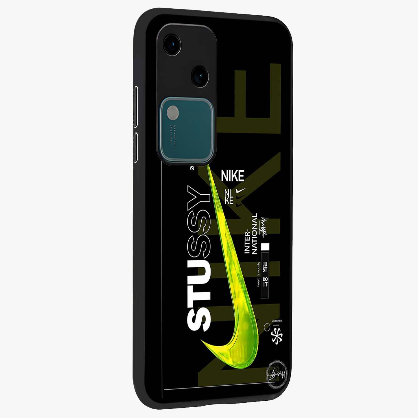Neon Street Edition Glass Case upright view showcasing colorful neon artwork with modern street culture theme.