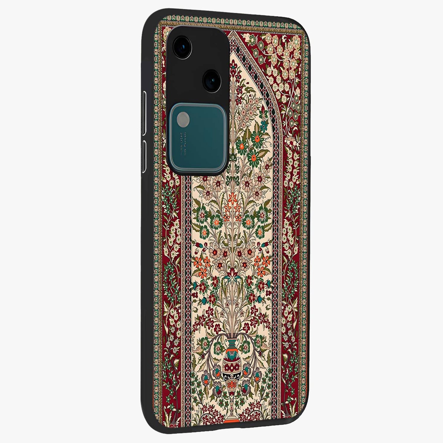 Persian Inspired Glass Case upright view showcasing decorative Persian artwork with rich heritage theme.