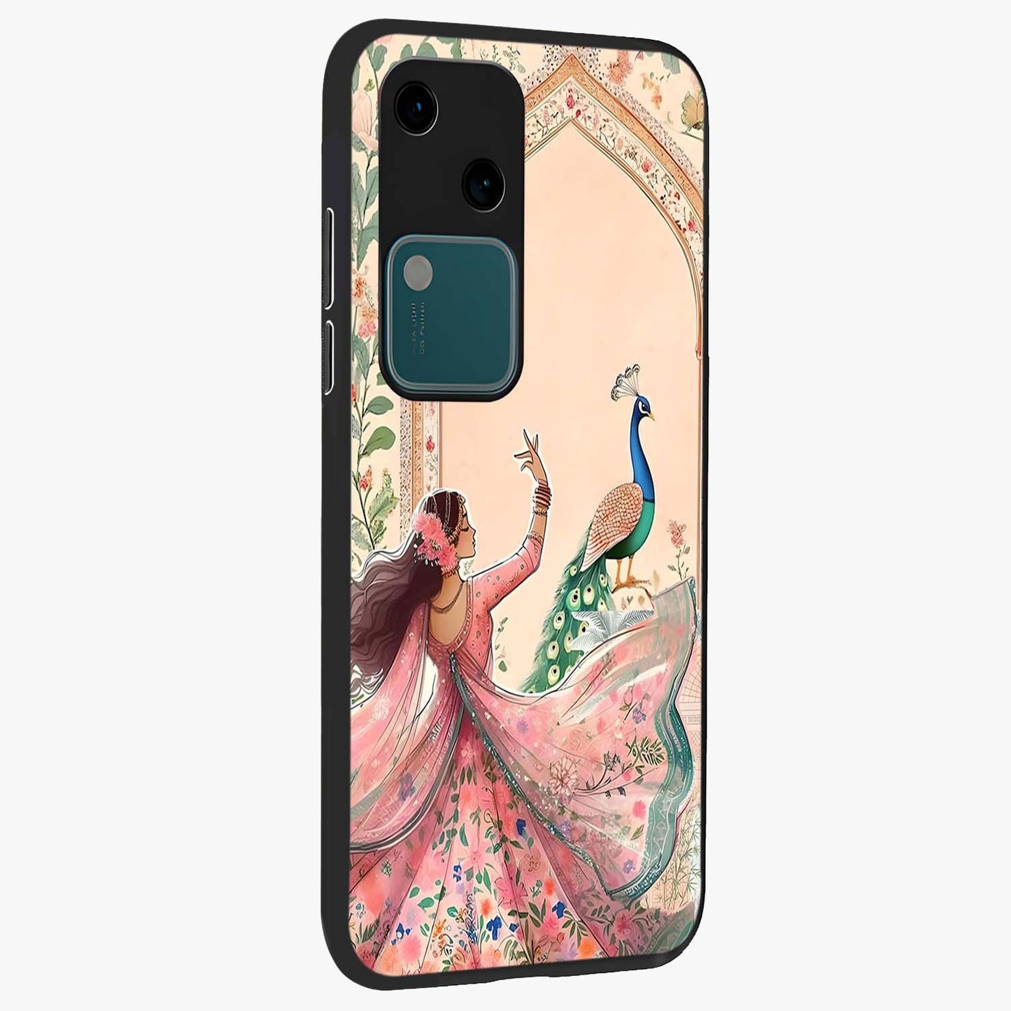 Royal Grace Muse Glass Case upright view showcasing stylish artistic artwork with sophisticated royal theme.