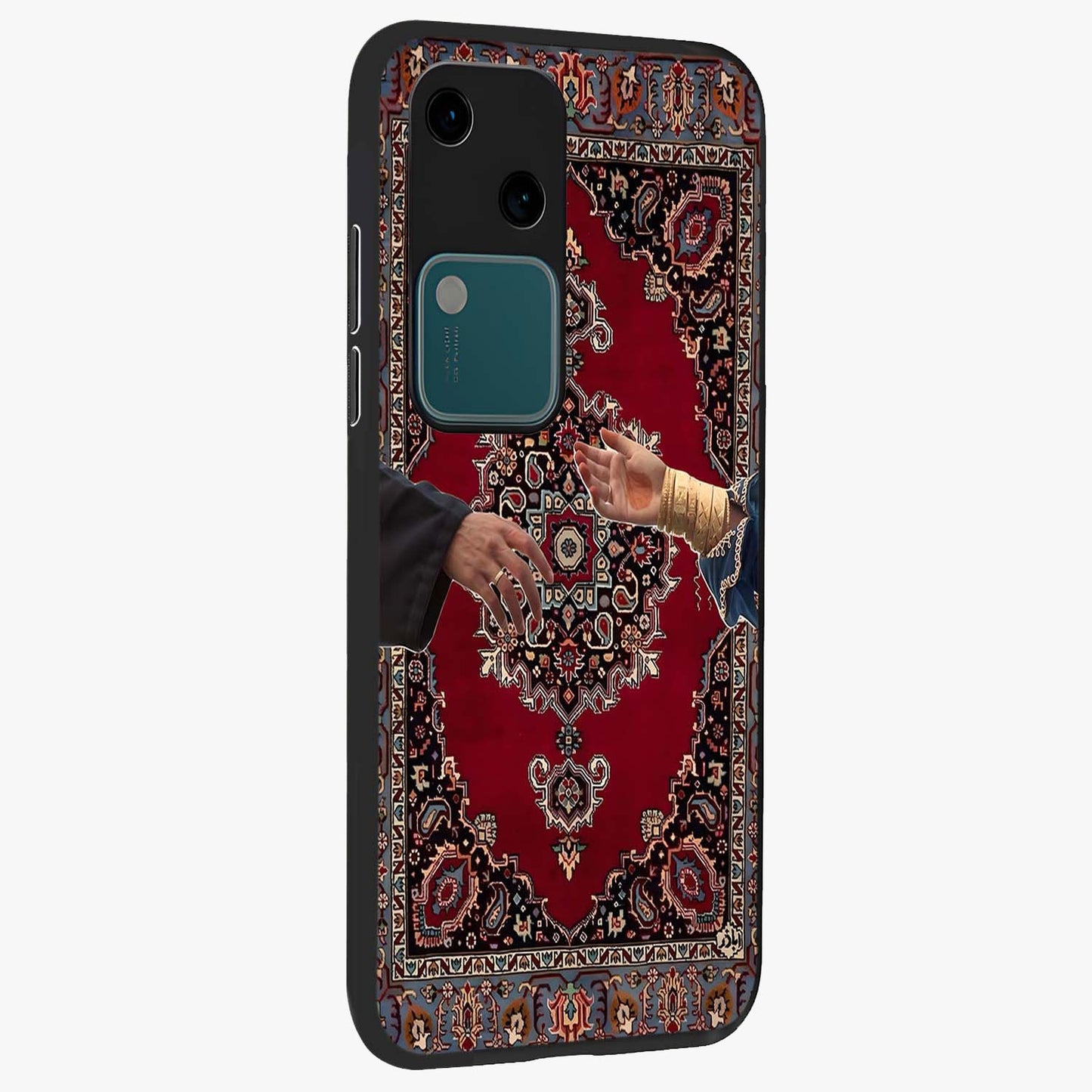 Royal Touch Reach Glass Case upright view showcasing stylish royal inspired artwork with graceful theme.