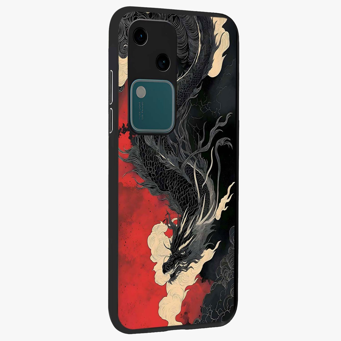 Shadow Dragon Fury Glass Case upright view showcasing intense dragon artwork with dramatic shadow theme.