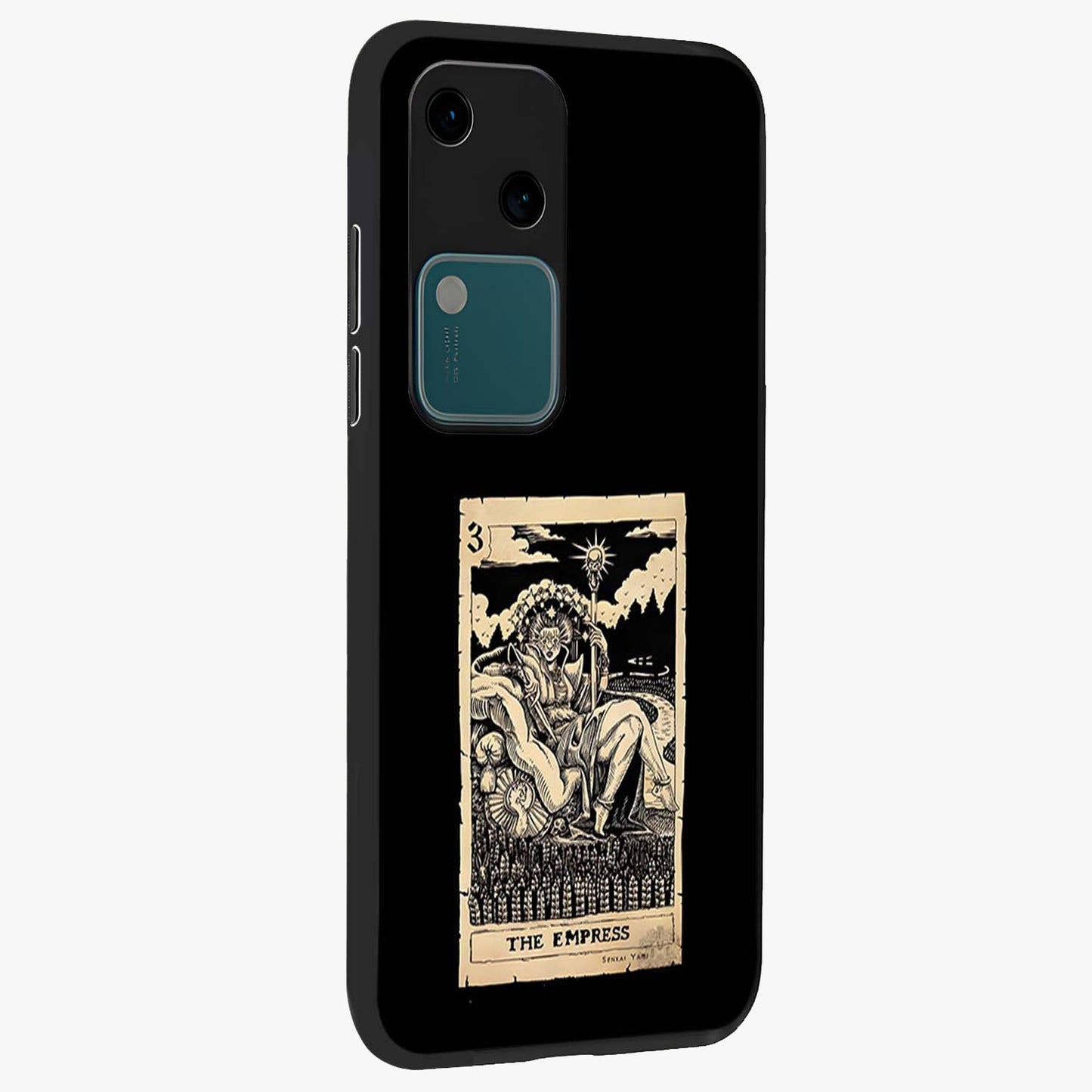 The Empress Glass Case upright view showcasing powerful empress themed artwork with luxurious artistic theme.