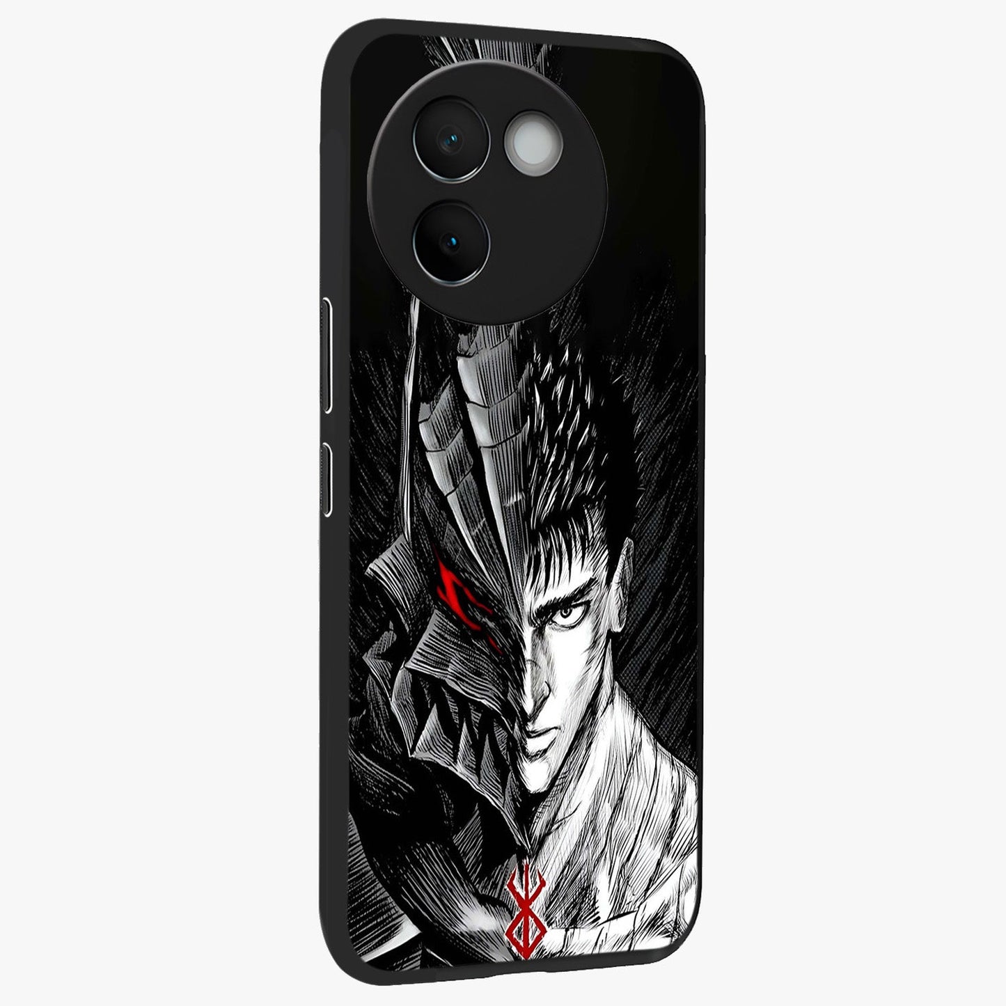 Berserker Blood Oath Glass Case upright view showcasing intense warrior aesthetic with dramatic artistic style.
