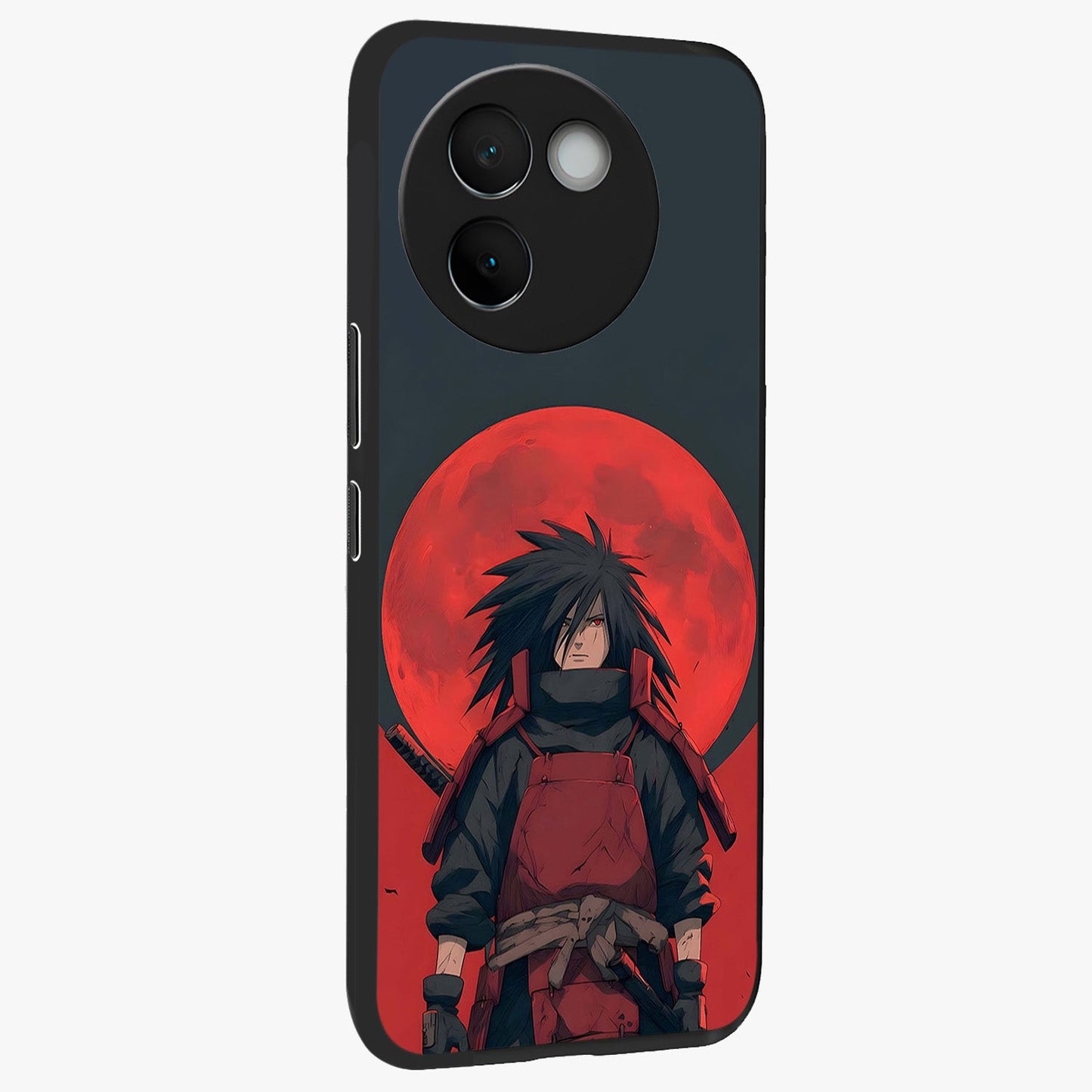 Crimson Moon Warlord Glass Case upright view showcasing powerful warlord artwork with dark celestial theme.