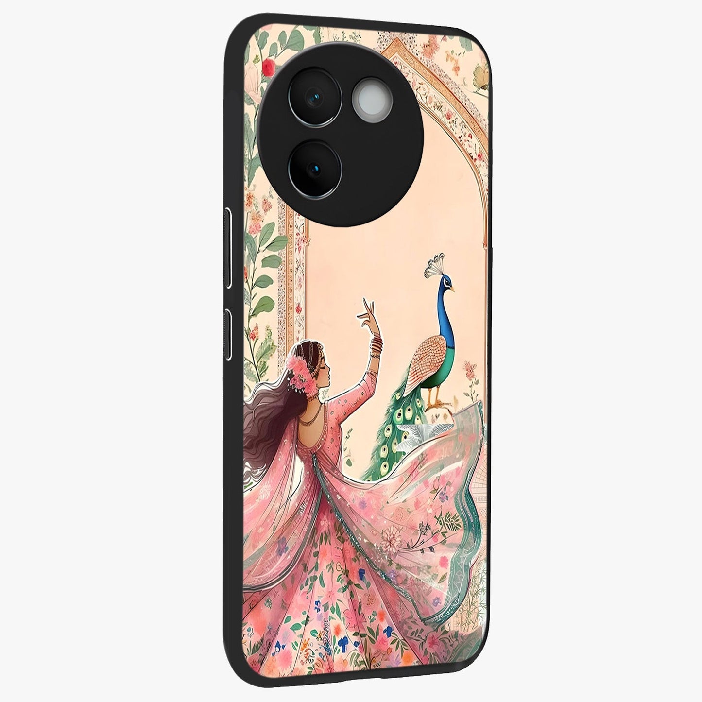 Royal Grace Muse Glass Case upright view showcasing stylish artistic artwork with sophisticated royal theme.
