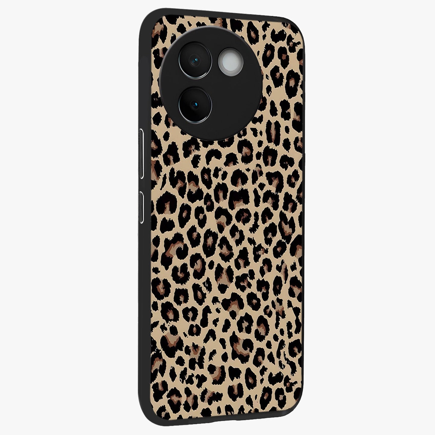 Savage Chic Pattern Glass Case upright view showcasing trendy decorative artwork with edgy fashion theme.