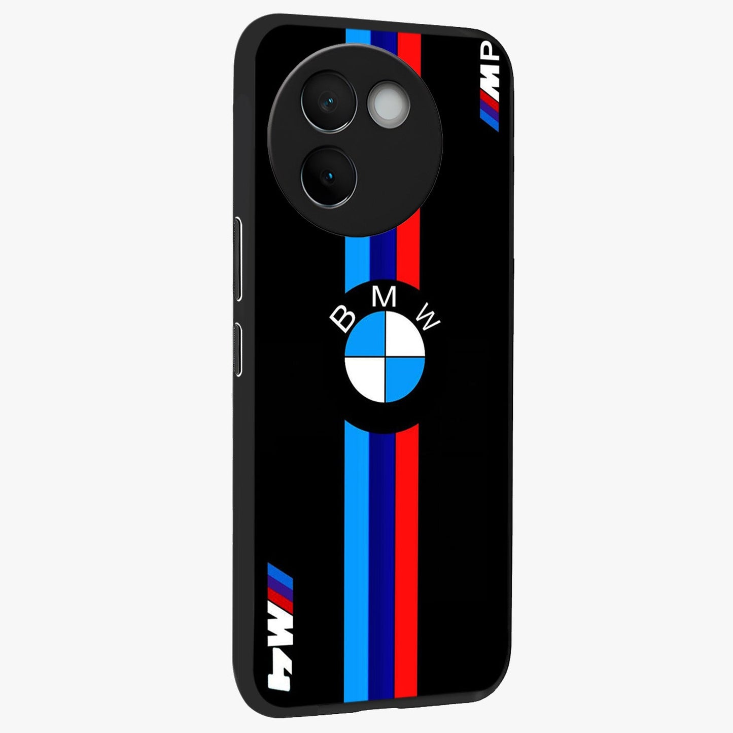Turbo BMW Beast Glass Case upright view showcasing powerful car artwork with modern motorsport theme.