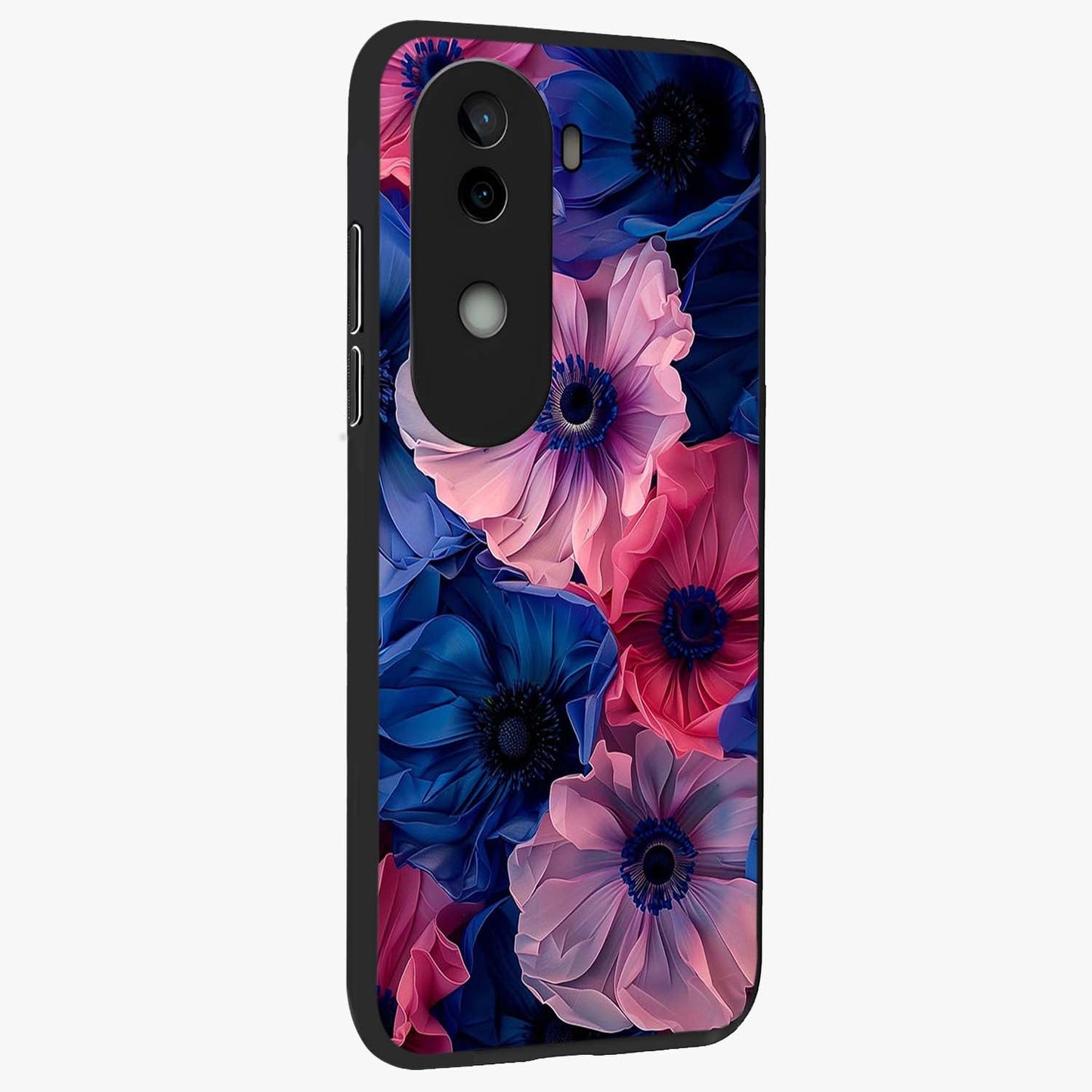 Flower Paper Art Pattern Glass Case upright view showcasing decorative paper floral artwork with creative craft style.