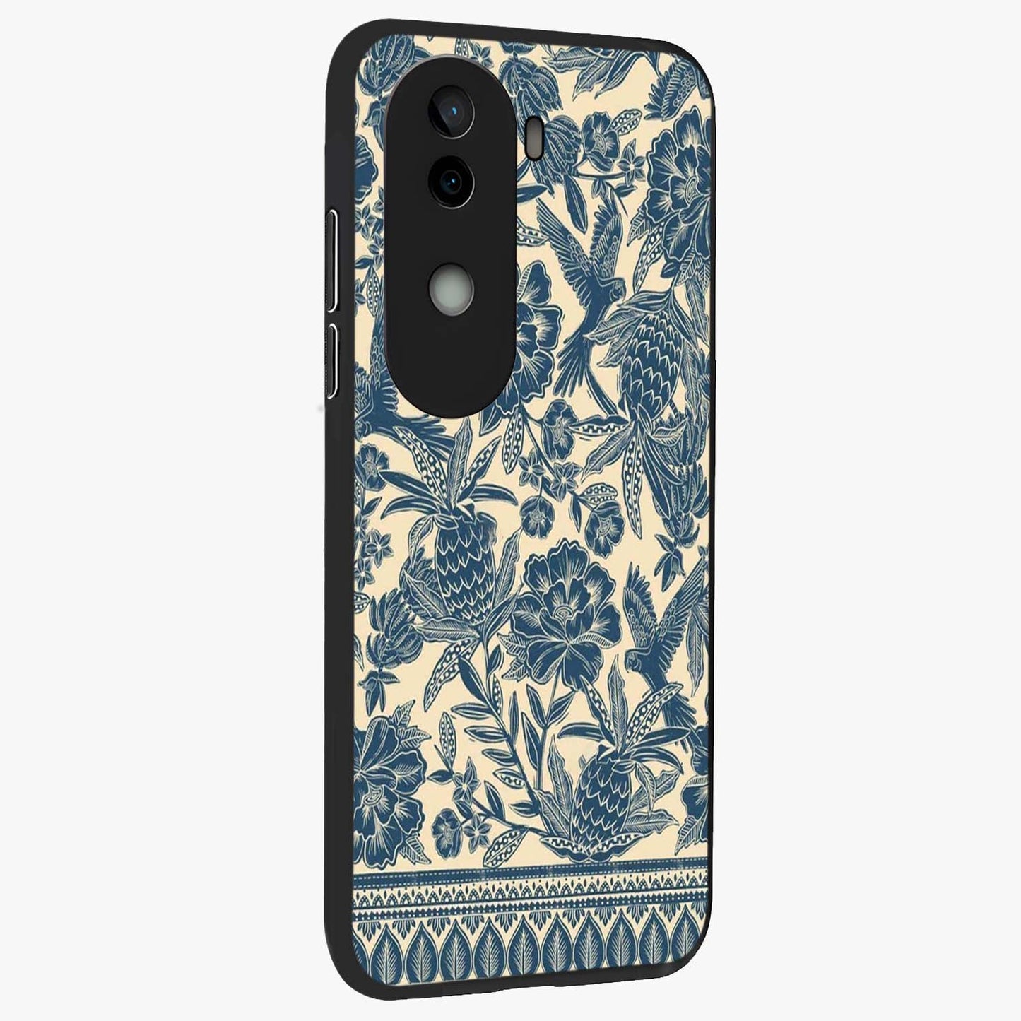 Heirloom Wild Bloom Glass Case upright view showcasing delicate wildflower artwork with timeless floral theme.