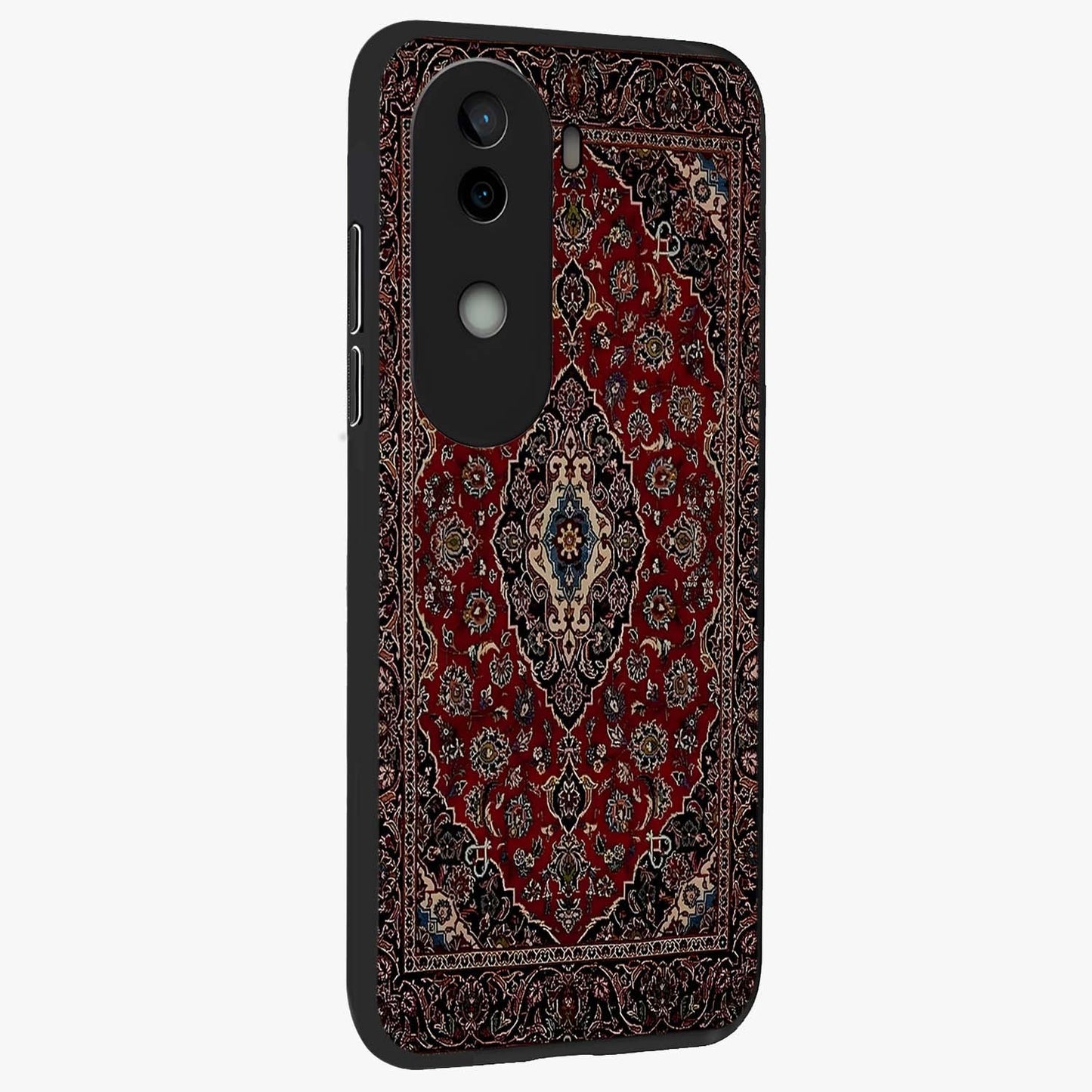 Heritage Carpet Royale Glass Case upright view showcasing detailed ornamental artwork with luxurious traditional theme.