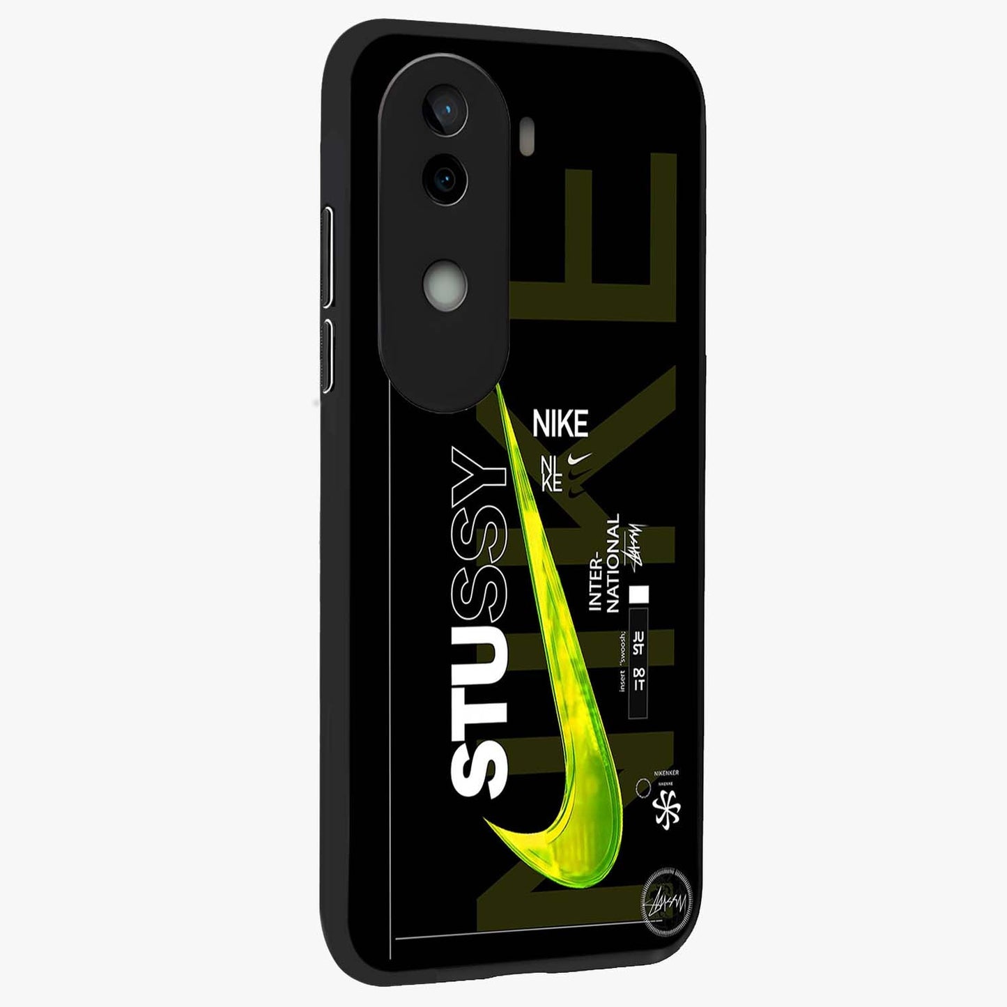 Neon Street Edition Glass Case upright view showcasing colorful neon artwork with modern street culture theme.