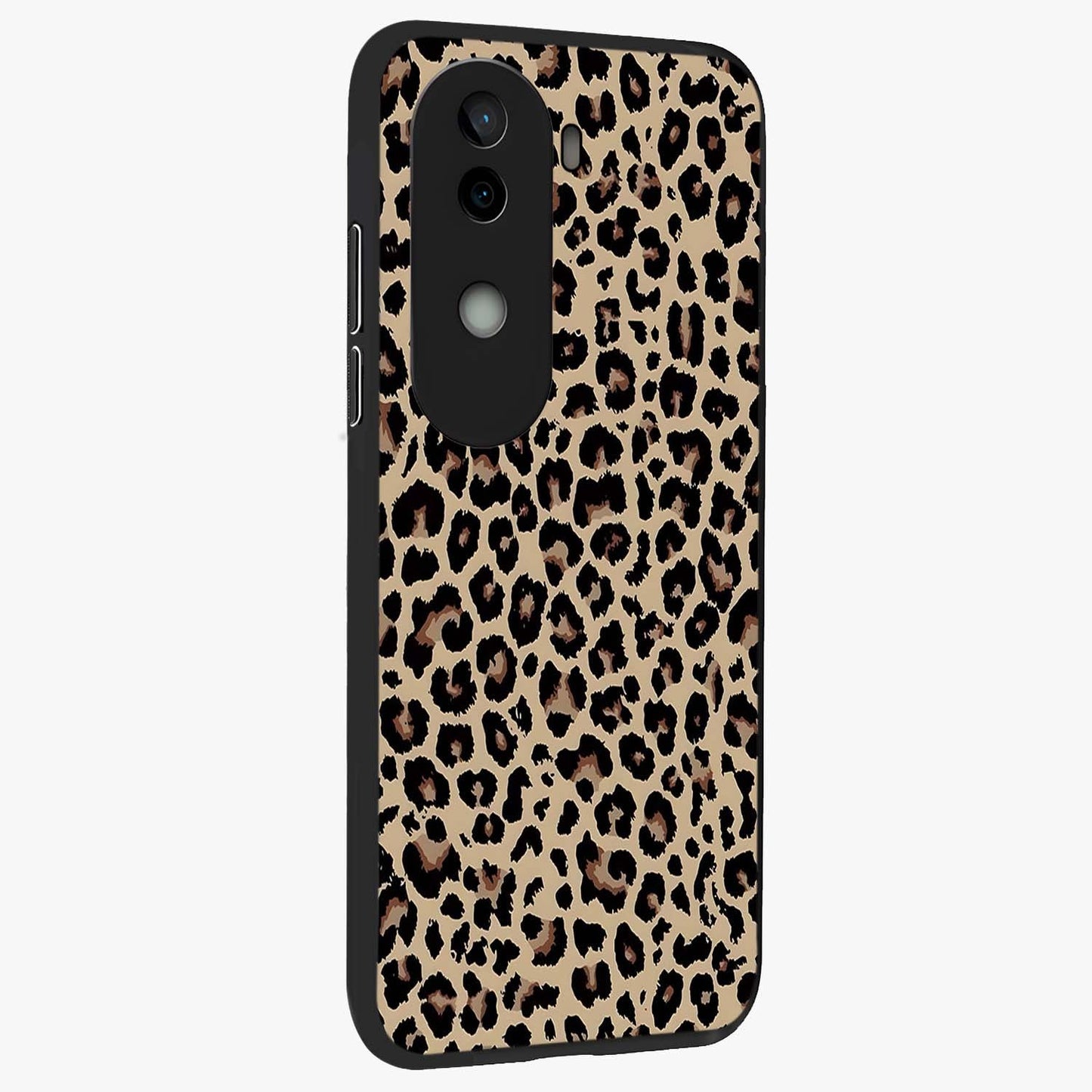 Savage Chic Pattern Glass Case upright view showcasing trendy decorative artwork with edgy fashion theme.