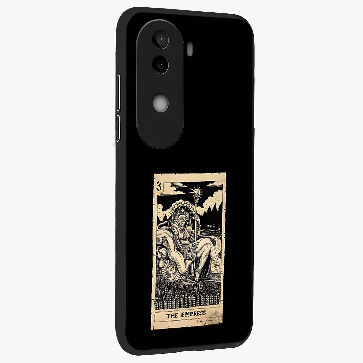 The Empress Glass Case upright view showcasing powerful empress themed artwork with luxurious artistic theme.