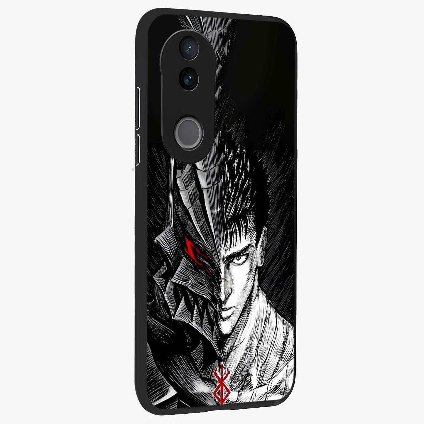 Berserker Blood Oath Glass Case upright view showcasing intense warrior aesthetic with dramatic artistic style.