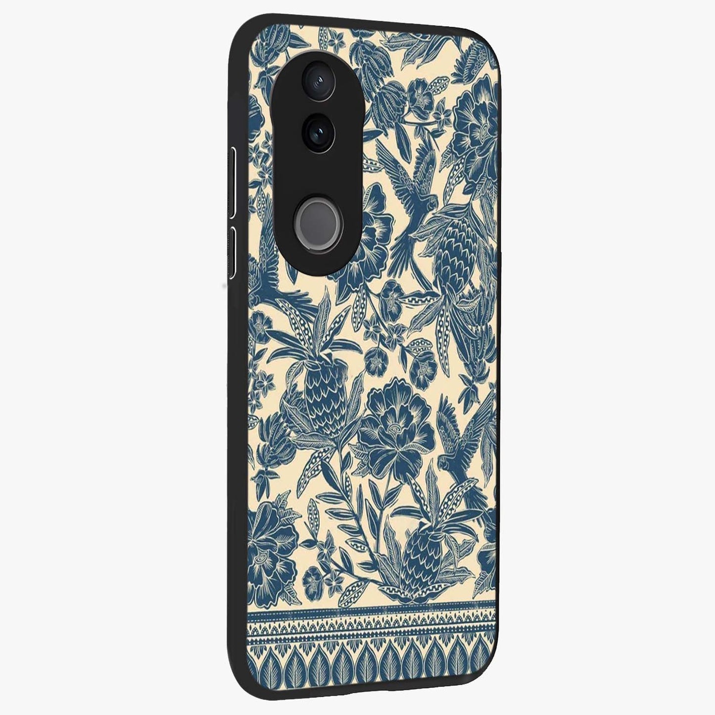 Heirloom Wild Bloom Glass Case upright view showcasing delicate wildflower artwork with timeless floral theme.