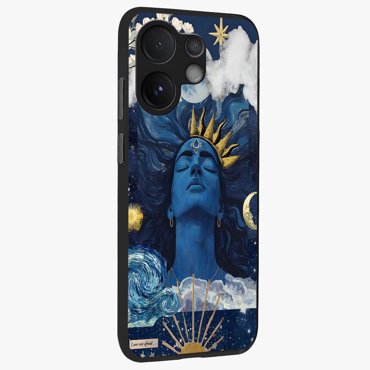 Aesthetic Lord Shiva Glass Case upright view showcasing powerful Lord Shiva artwork with devotional theme.