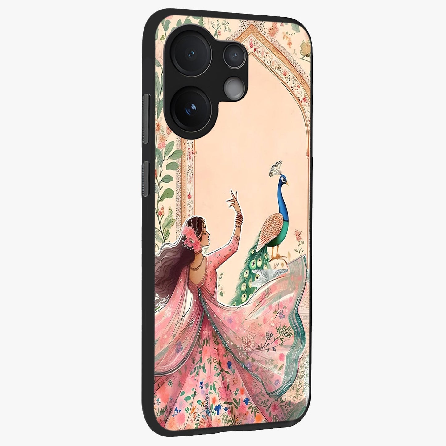 Royal Grace Muse Glass Case upright view showcasing stylish artistic artwork with sophisticated royal theme.