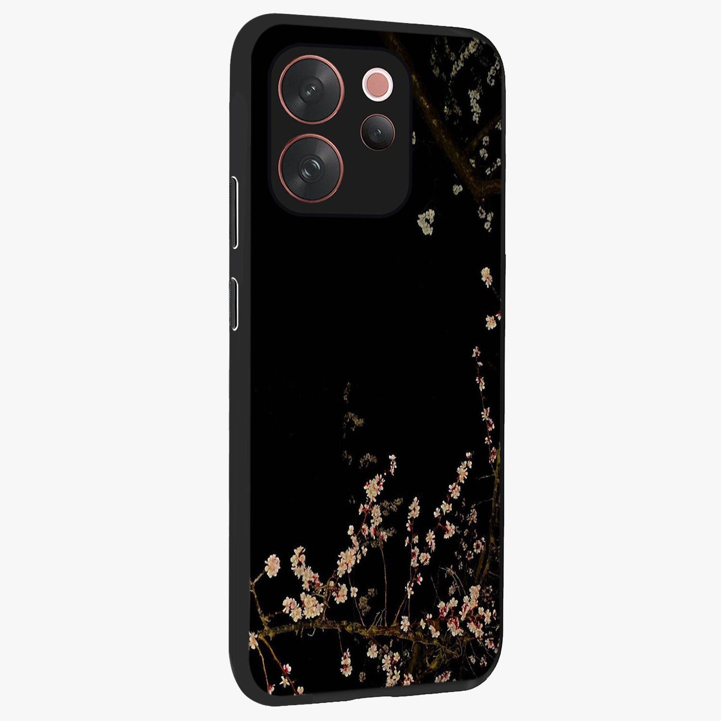 Petal Moon Light With Custom Name Glass Case upright view showcasing elegant floral moon artwork with personalized aesthetic.