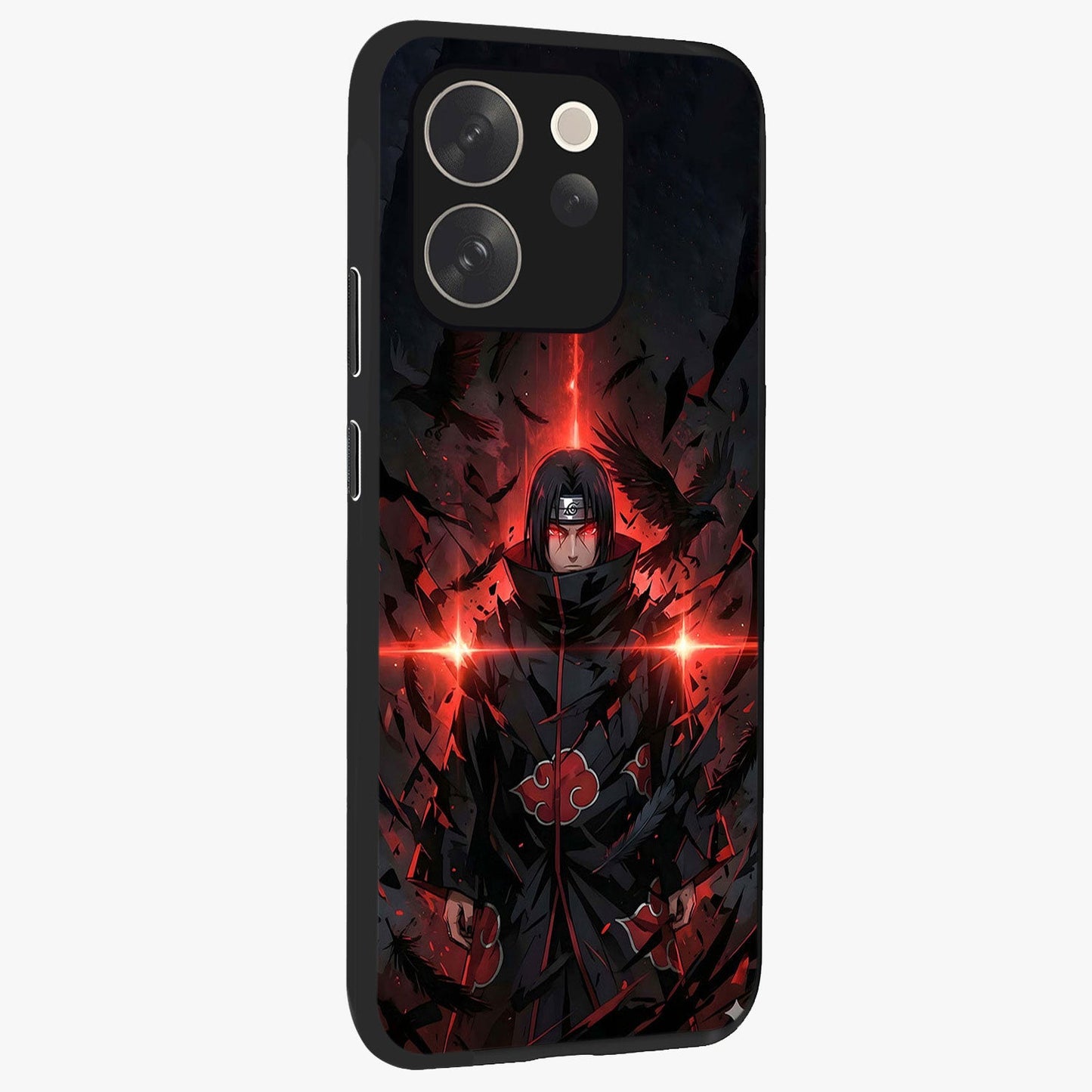 Focused Blade Discipline Glass Case upright view showcasing strong typography statement with sleek motivational theme.