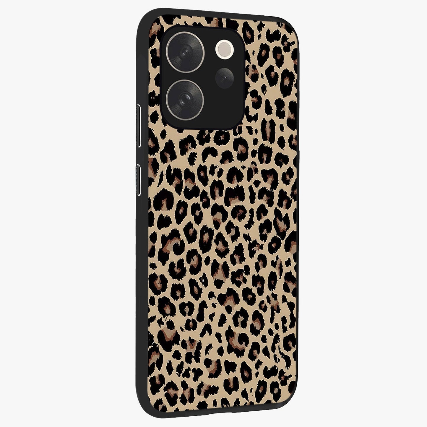 Savage Chic Pattern Glass Case upright view showcasing trendy decorative artwork with edgy fashion theme.